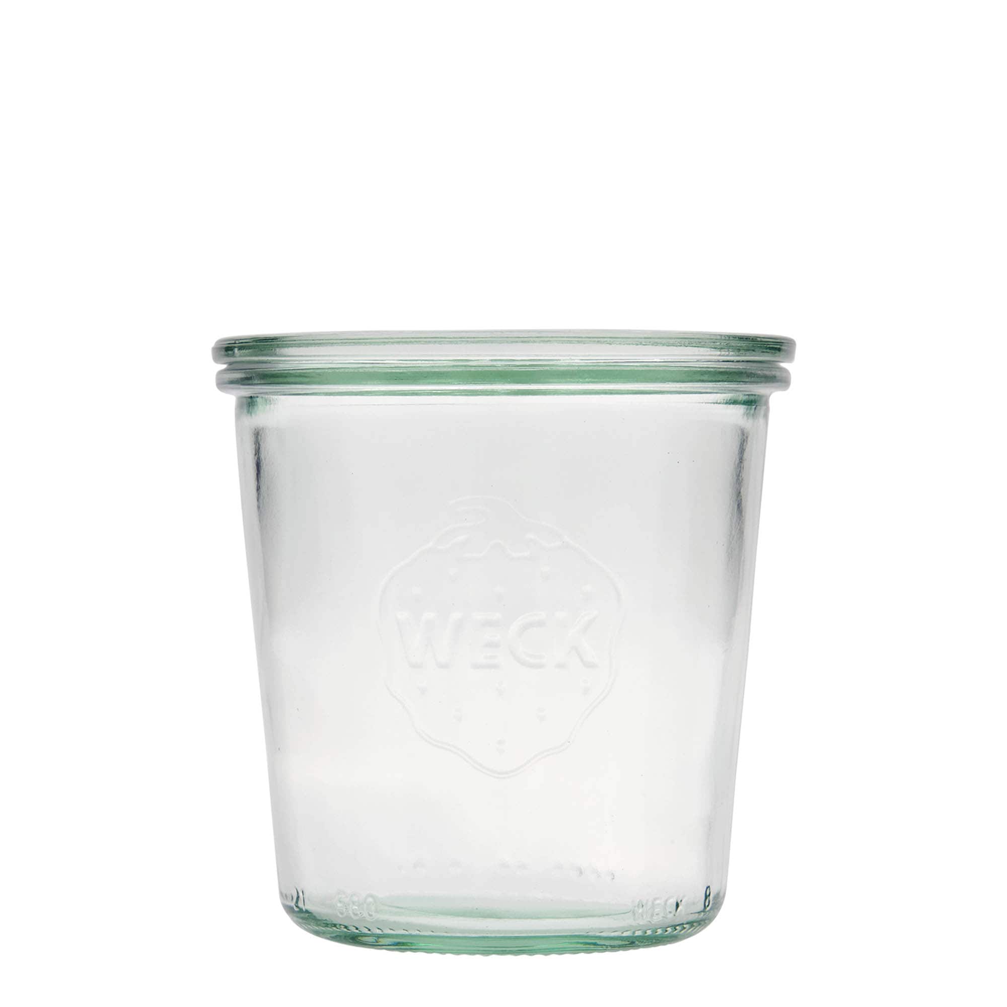 Tarro de vidrio cilíndrico WECK de 580 ml, boca: borde redondo