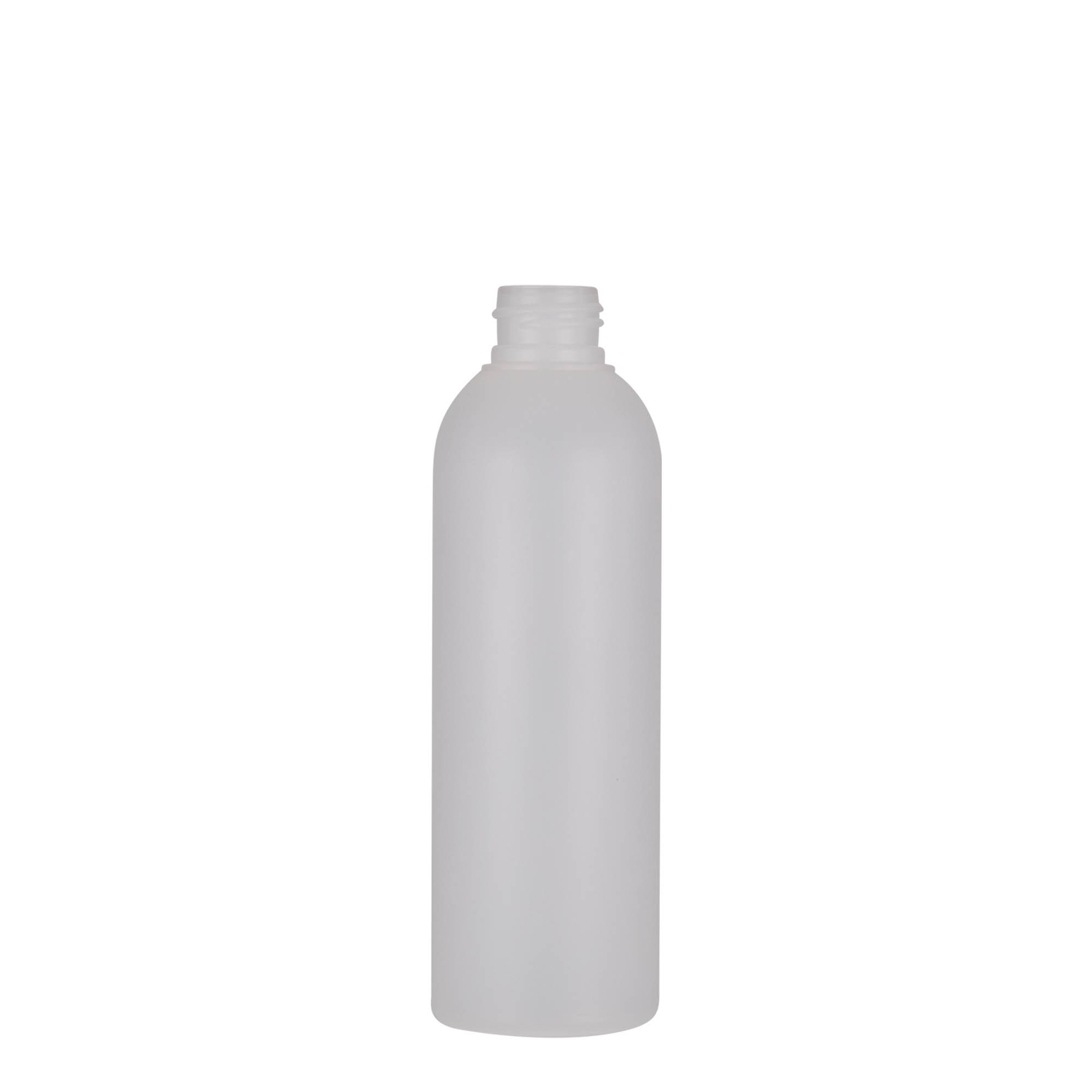 Botella de plástico de 200 ml 'Tuffy', HDPE, natural, boca: 24/410 Botella de plástico de 200 ml 'Tuffy', HDPE, natural, boca: 24/410