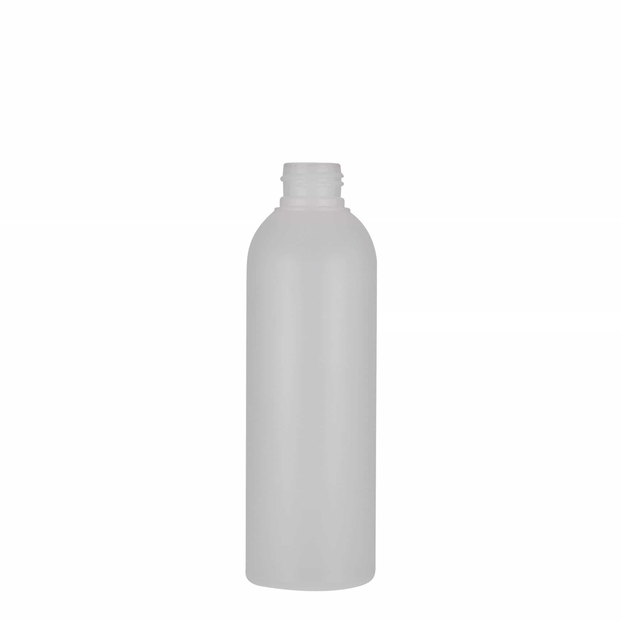 Botella de plástico de 200 ml 'Tuffy', HDPE, natural, boca: 24/410