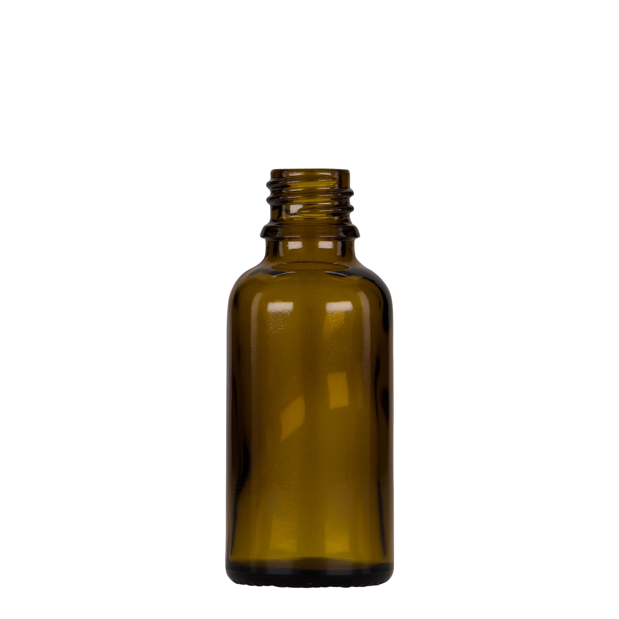 30 ml frasco cuentagotas para medicina, vidrio, marrón-negro, boca: DIN 18