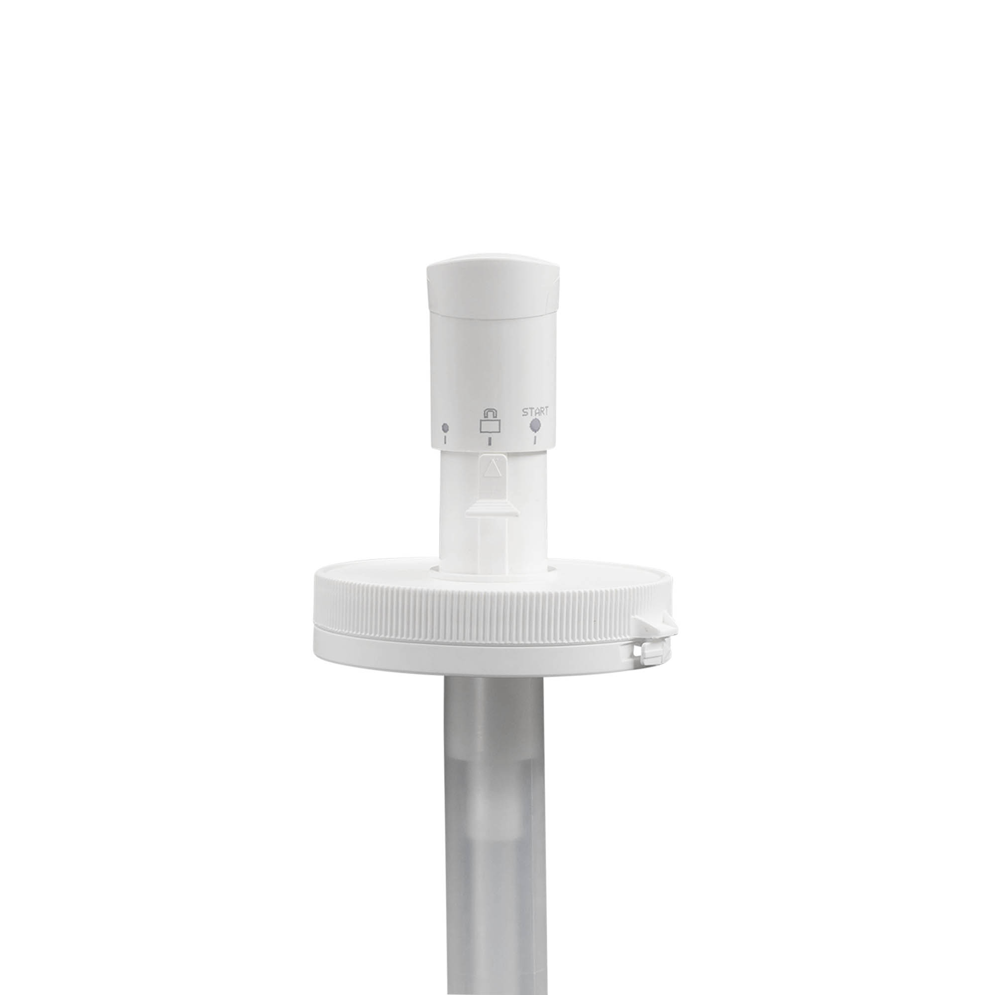Bomba dispensadora para 655 ml «Securibox», plástico PE, blanca, para boca: cierre de rosca