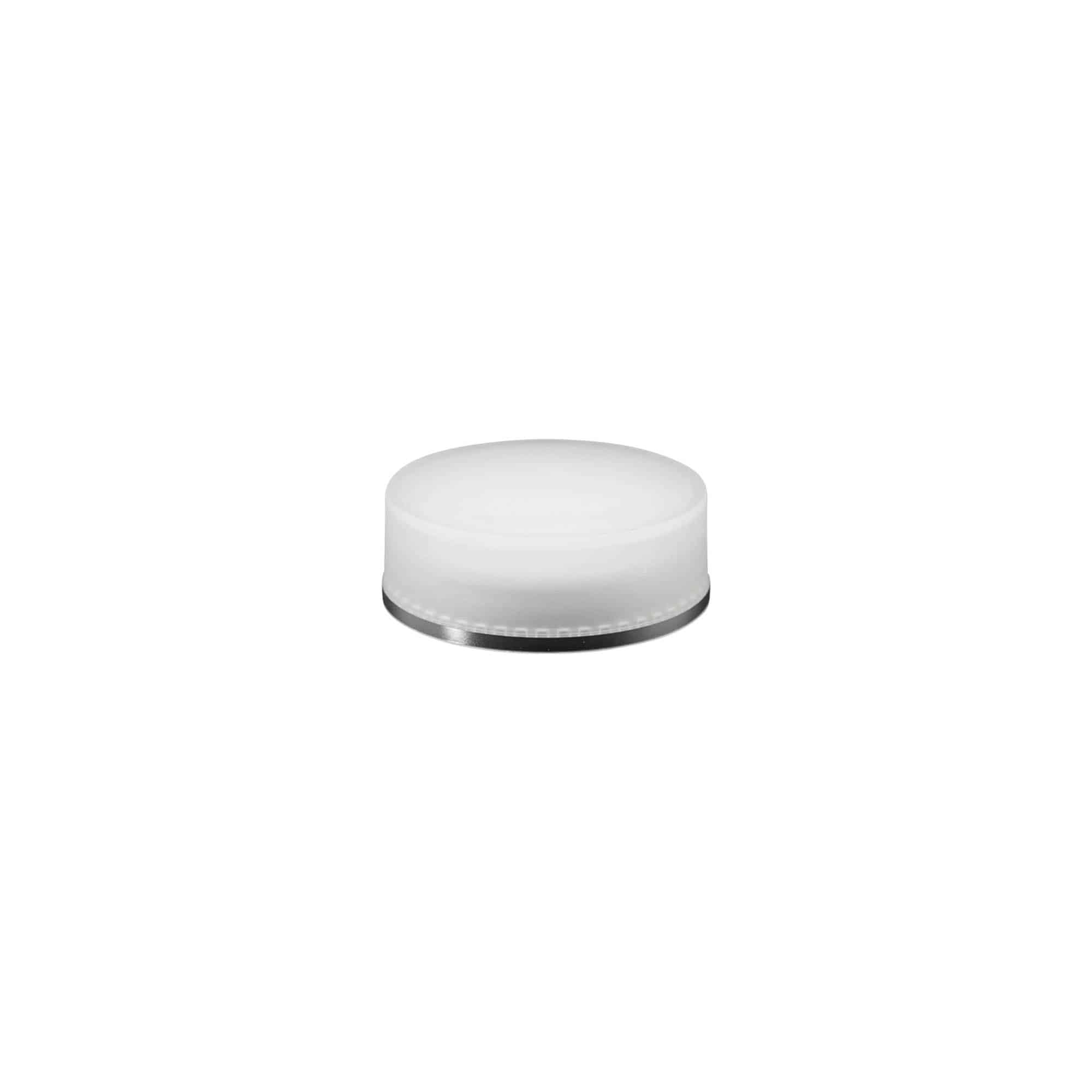 Tapón de rosca 'Clear/Platin Edition', plástico de PP, blanco, para boca: 45/2P