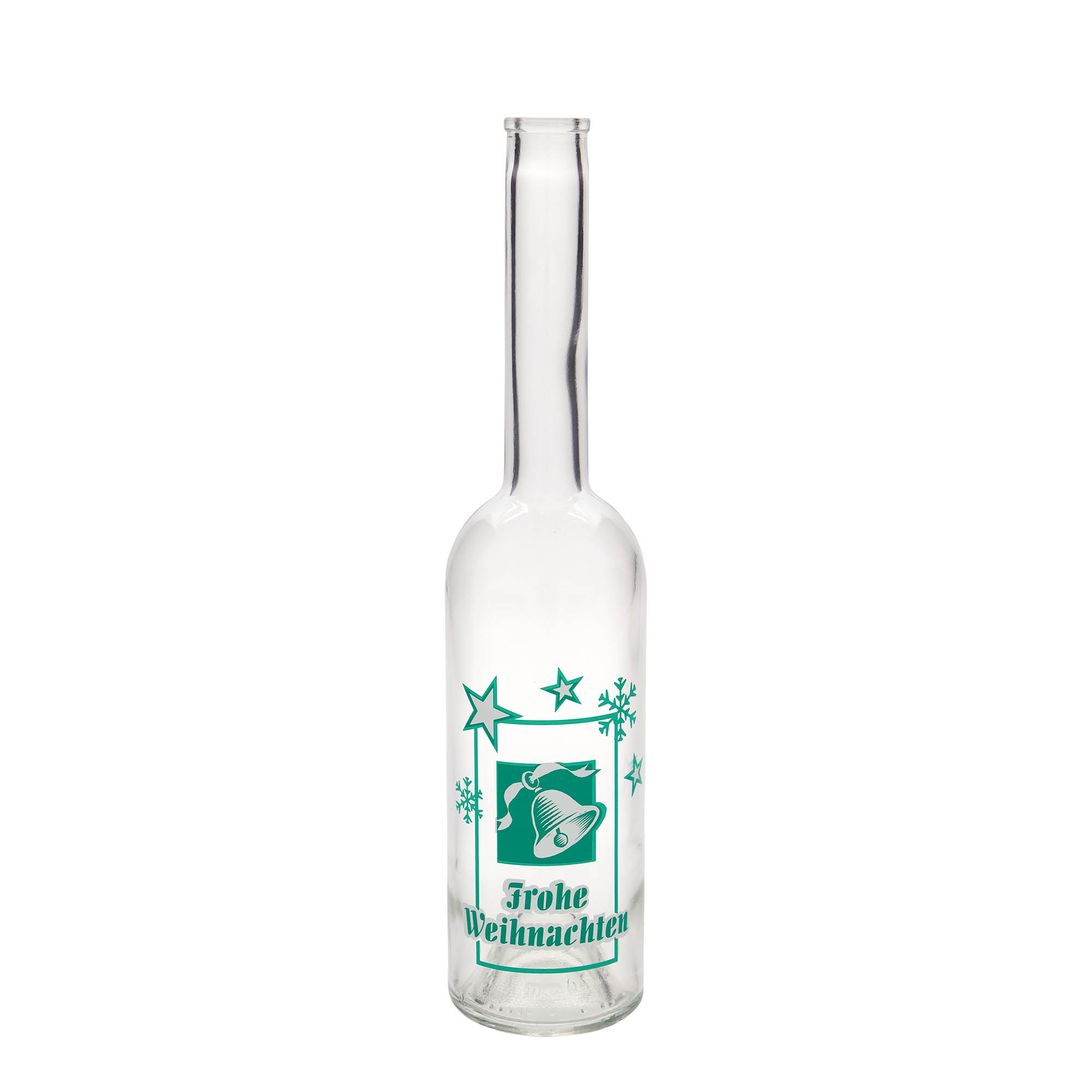 Botella de vidrio de 500 ml 'Opera', motivo: Feliz Navidad, boca: corcho