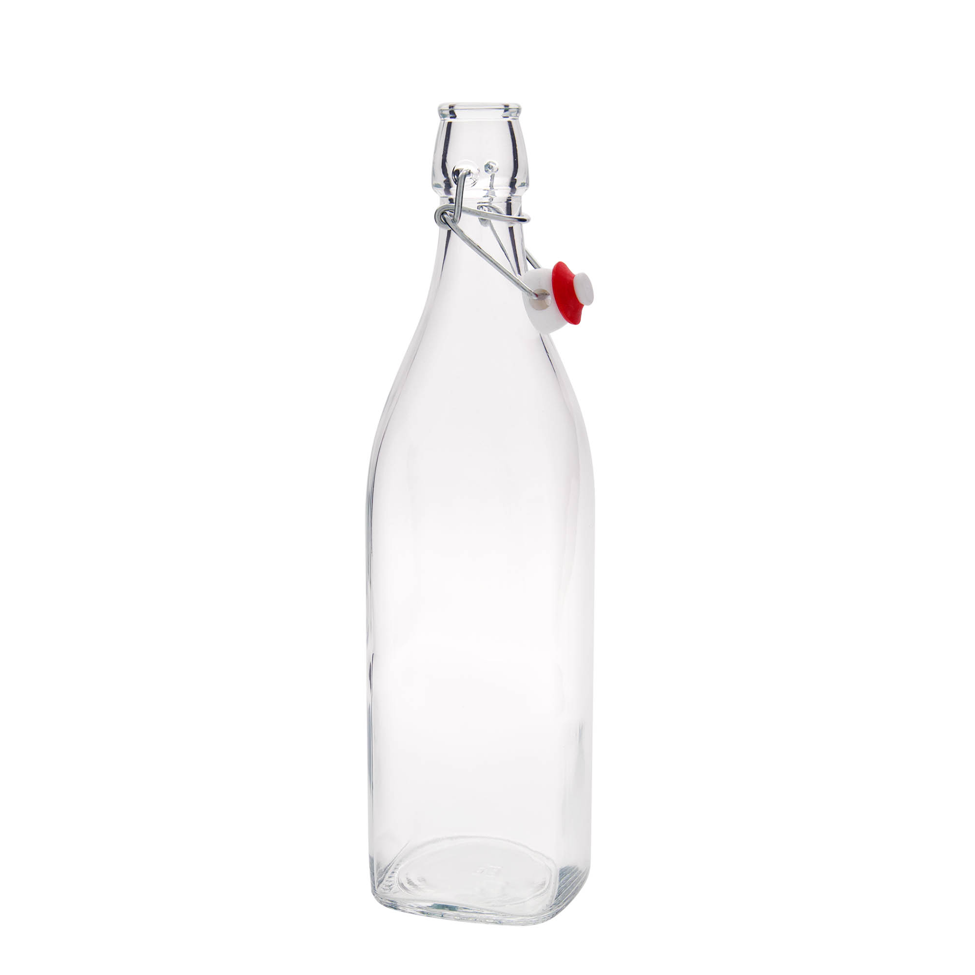 Botella de vidrio de 1.000 ml 'Swing, cuadrada, boca: cierre de palanca'