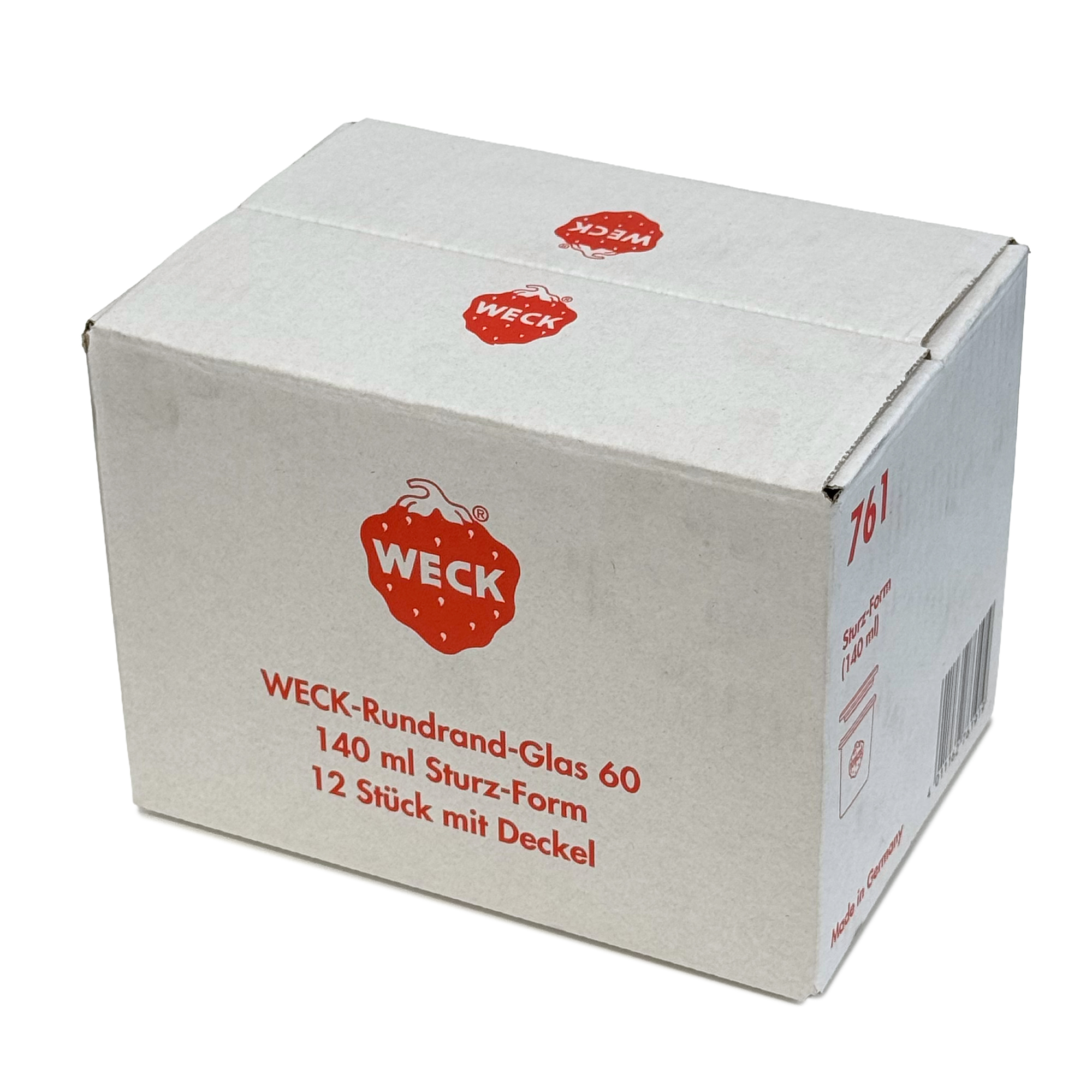 12x 140 ml tarro WECK de boca ancha con tapa de vidrio RR 60
