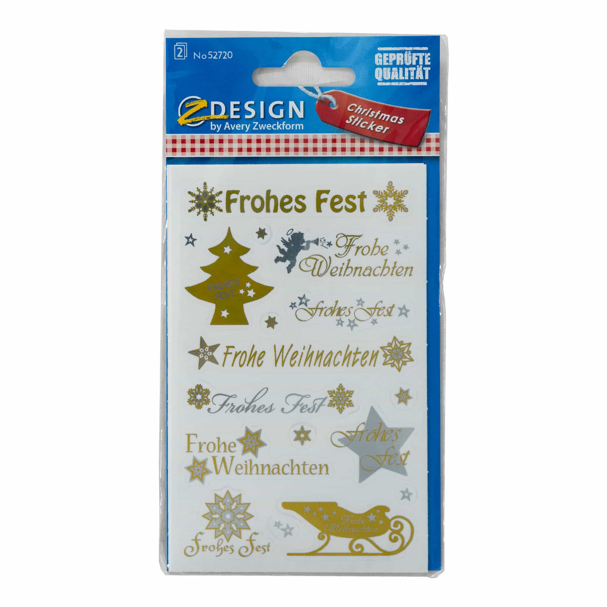 Zweckform Pegatinas 'Navidad', papel, oro-plata