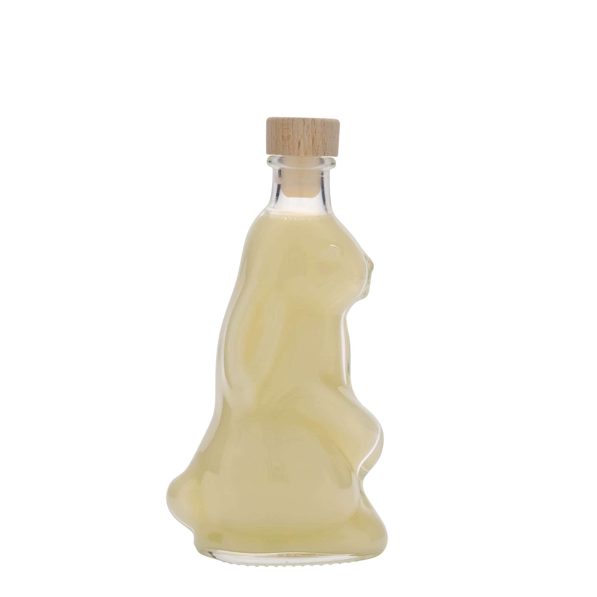 Botella de vidrio 'Liebre' de 200 ml, boca: corcho