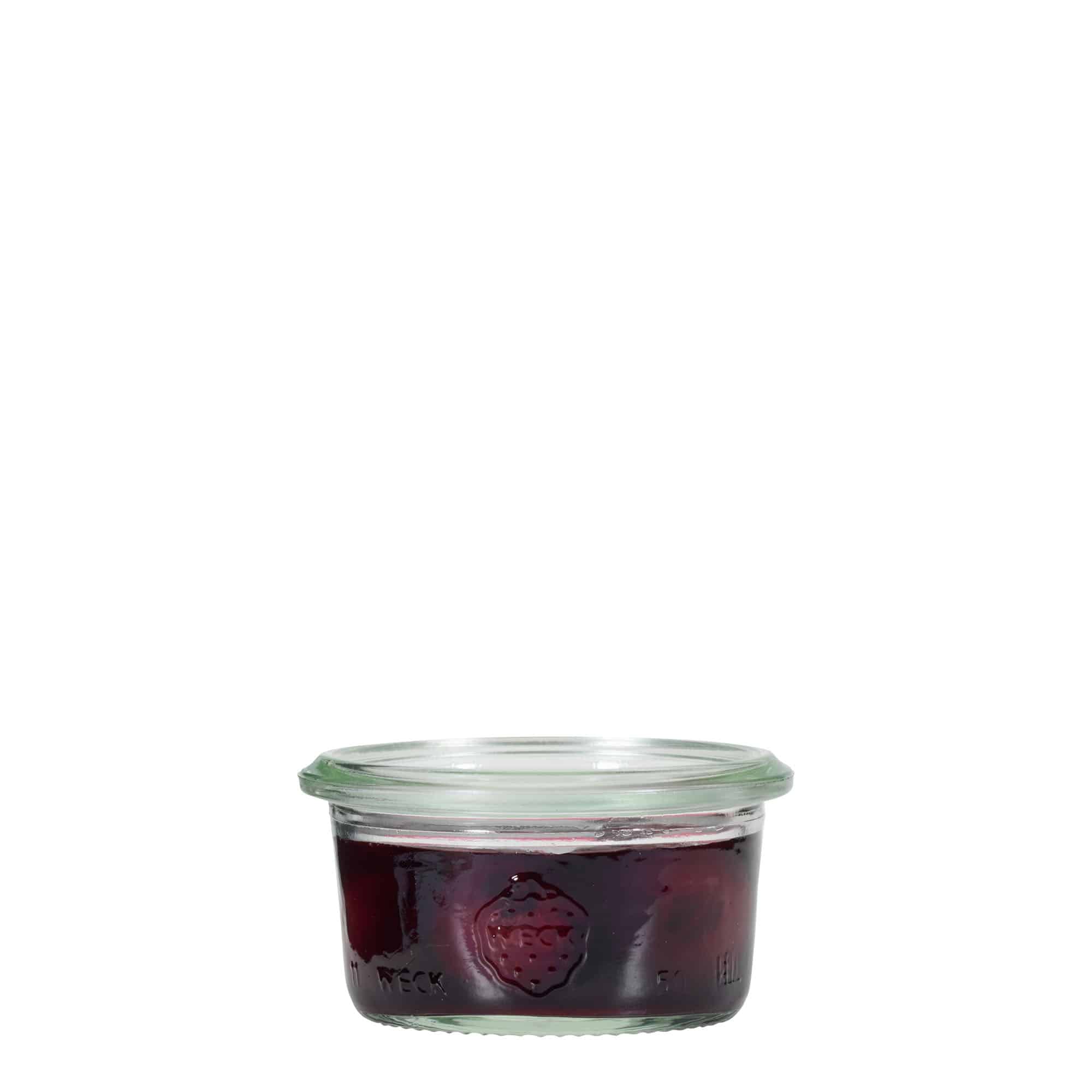 Tarro de vidrio cilíndrico WECK de 50 ml, boca: borde redondo