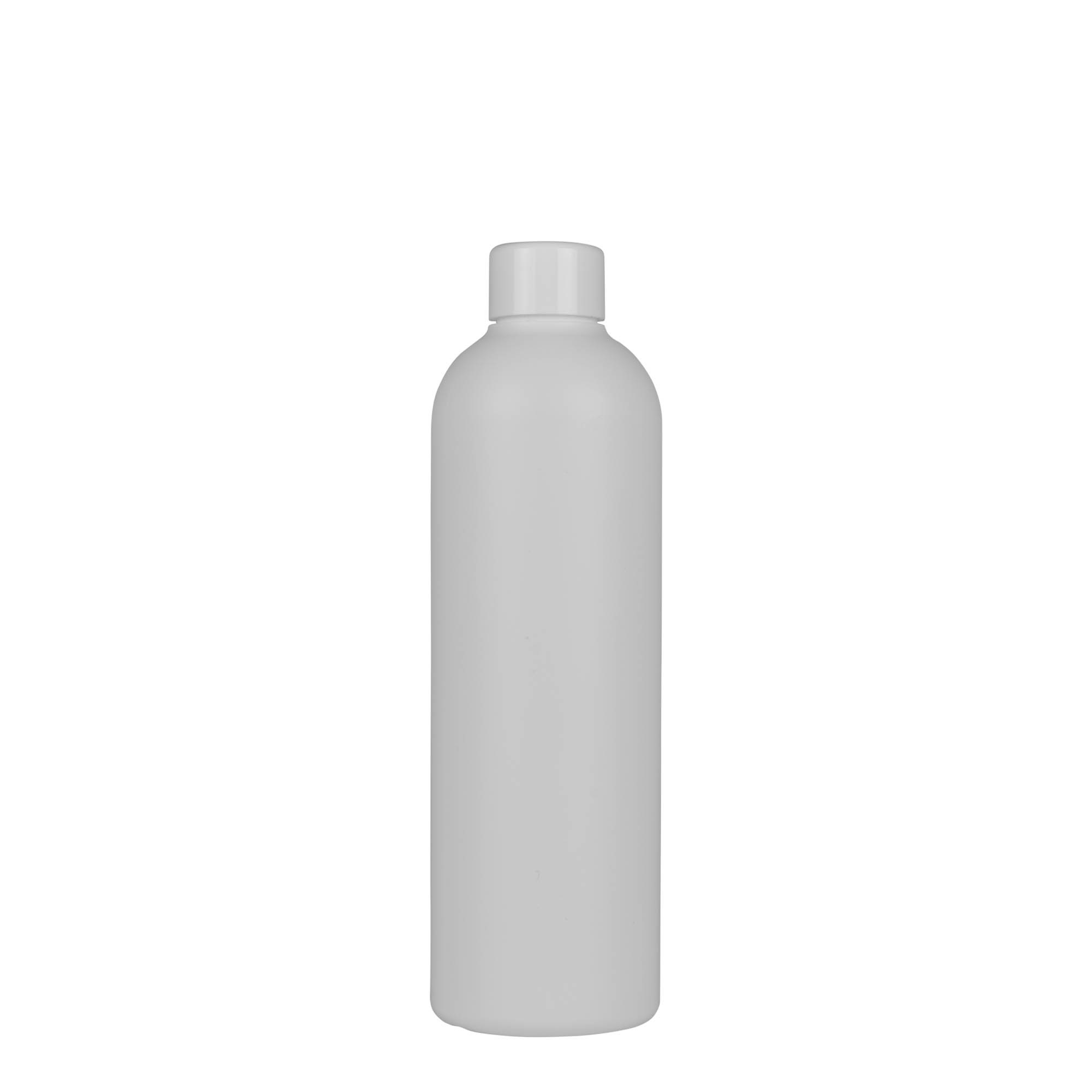 Botella de plástico de 300 ml 'Tuffy', HDPE, blanca, boca: 24/410