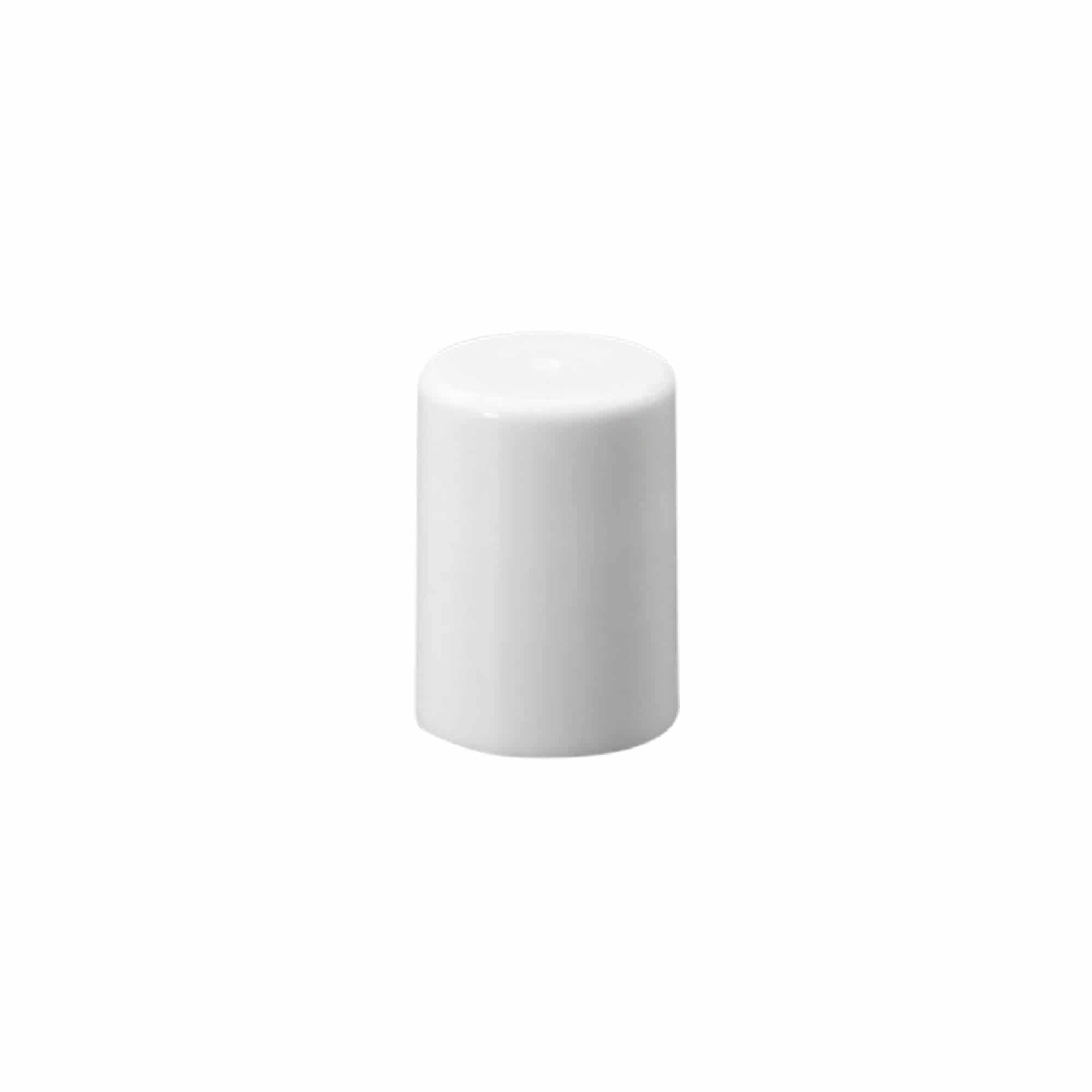 Tapa para botella roll-on de 10 ml, plástico PP, blanca, para boca: cierre de rosca
