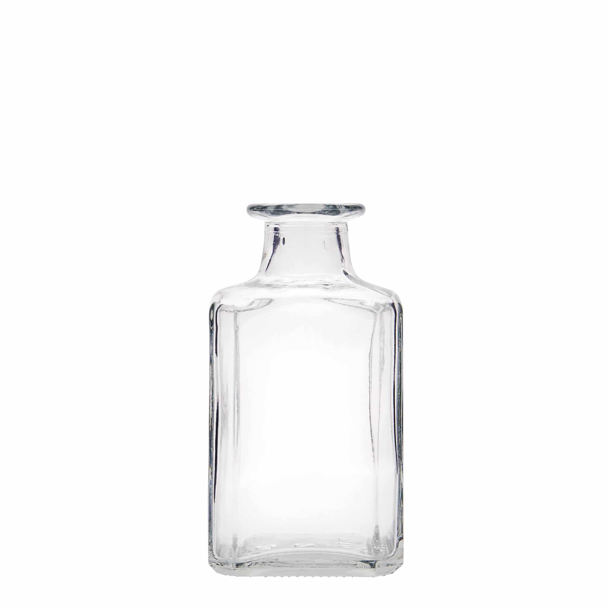 Botella de vidrio de 250 ml 'Torben', cuadrada, boca: corcho