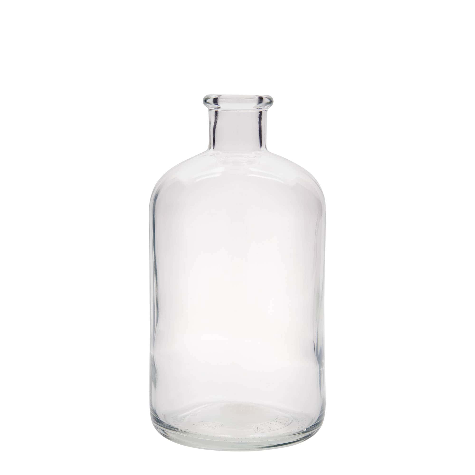 Botella de vidrio de farmacia de 1000 ml, boca: corcho Botella de vidrio de farmacia de 1000 ml, boca: corcho