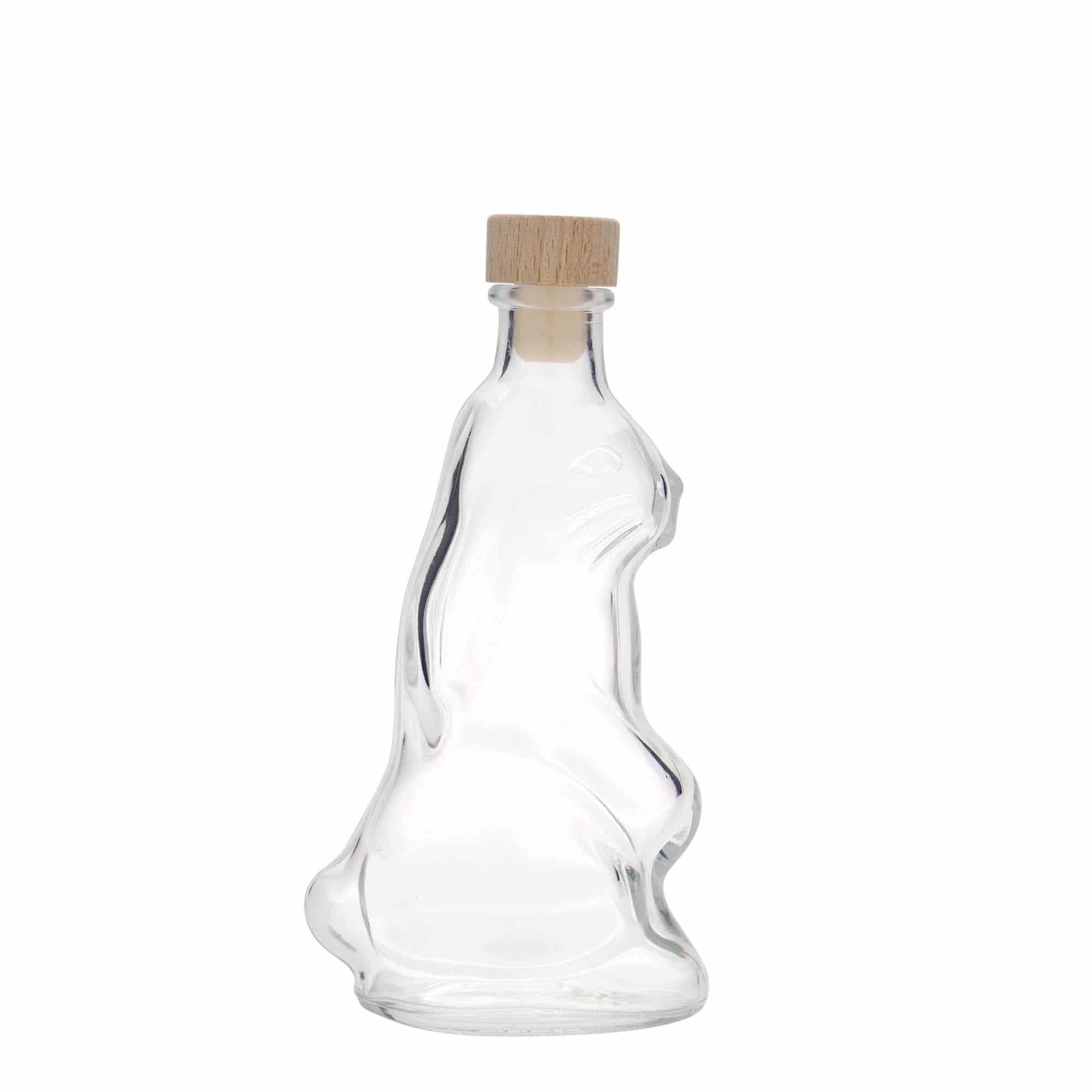 Botella de vidrio 'Liebre' de 200 ml, boca: corcho