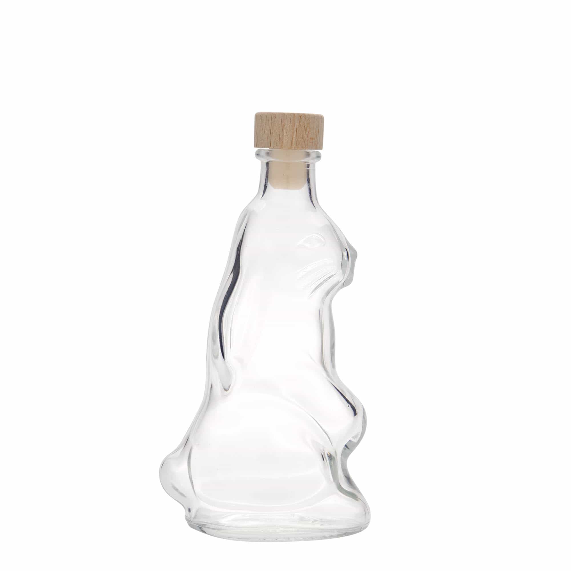 Botella de vidrio de 200 ml 'Conejo', boca: corcho