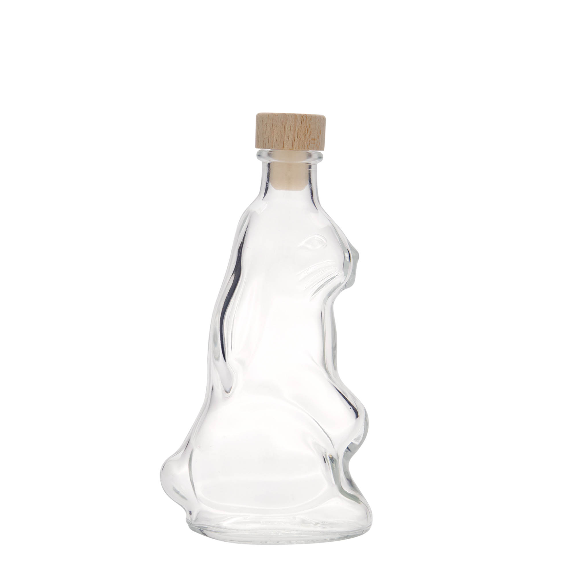 Botella de vidrio de 200 ml 'Conejo', boca: corcho Botella de vidrio de 200 ml 'Conejo', boca: corcho