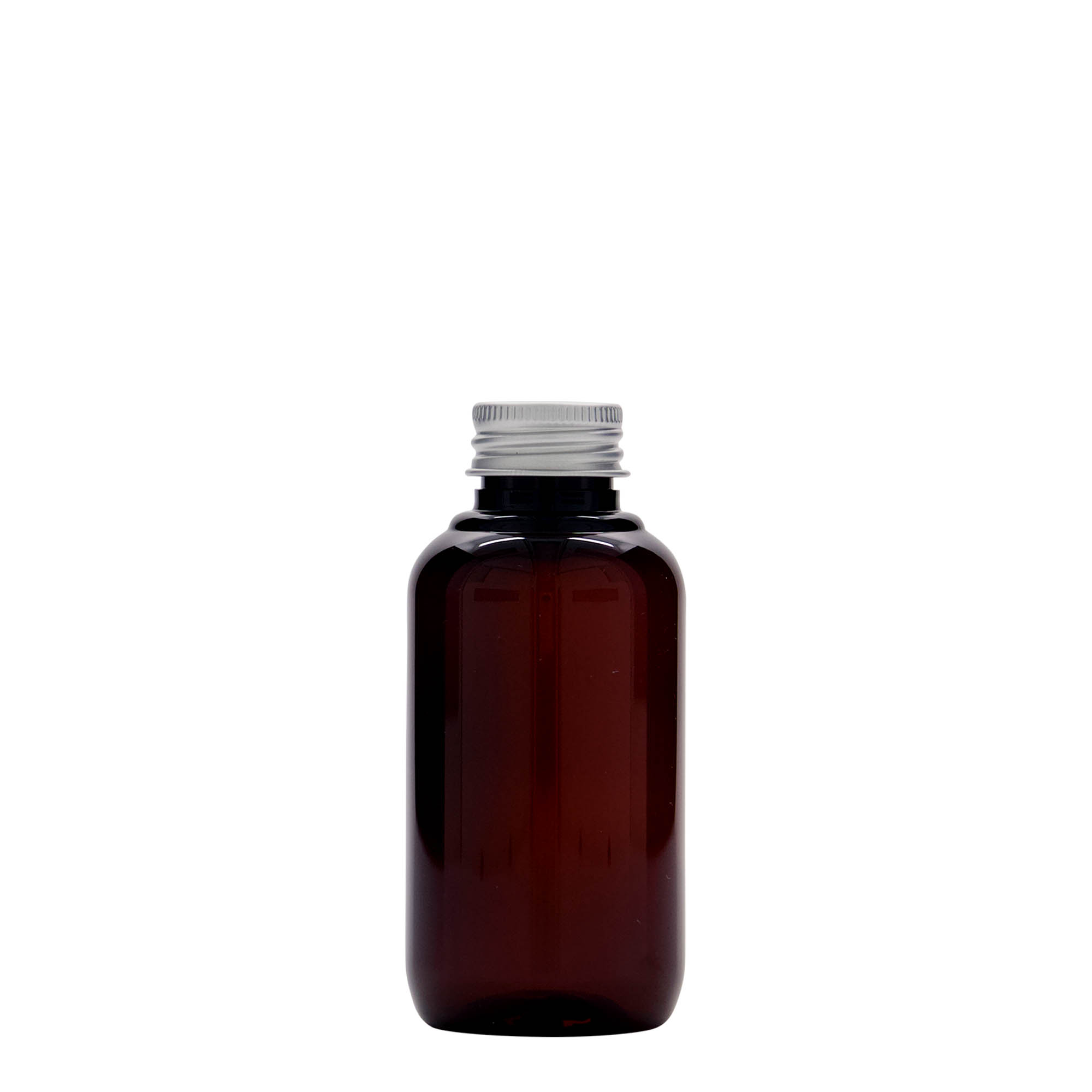 Botella de plástico reciclado de 100 ml «Victor's Best», PCR, marrón, boca: 24/410