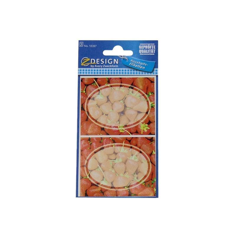 Zweckform Etiquetas 'Fresas', ovaladas, papel, multicolor