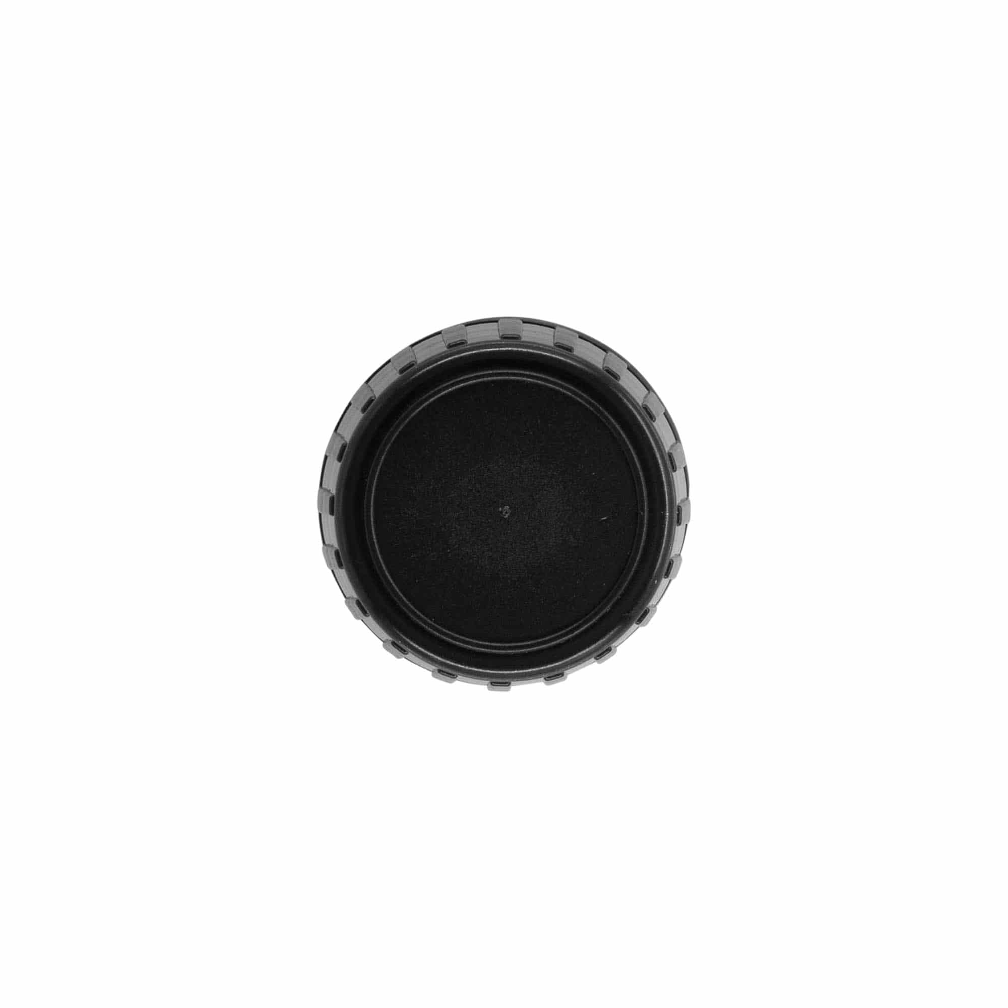 Tapón de rosca de originalidad, plástico de PP, negro, para boca: DIN 28