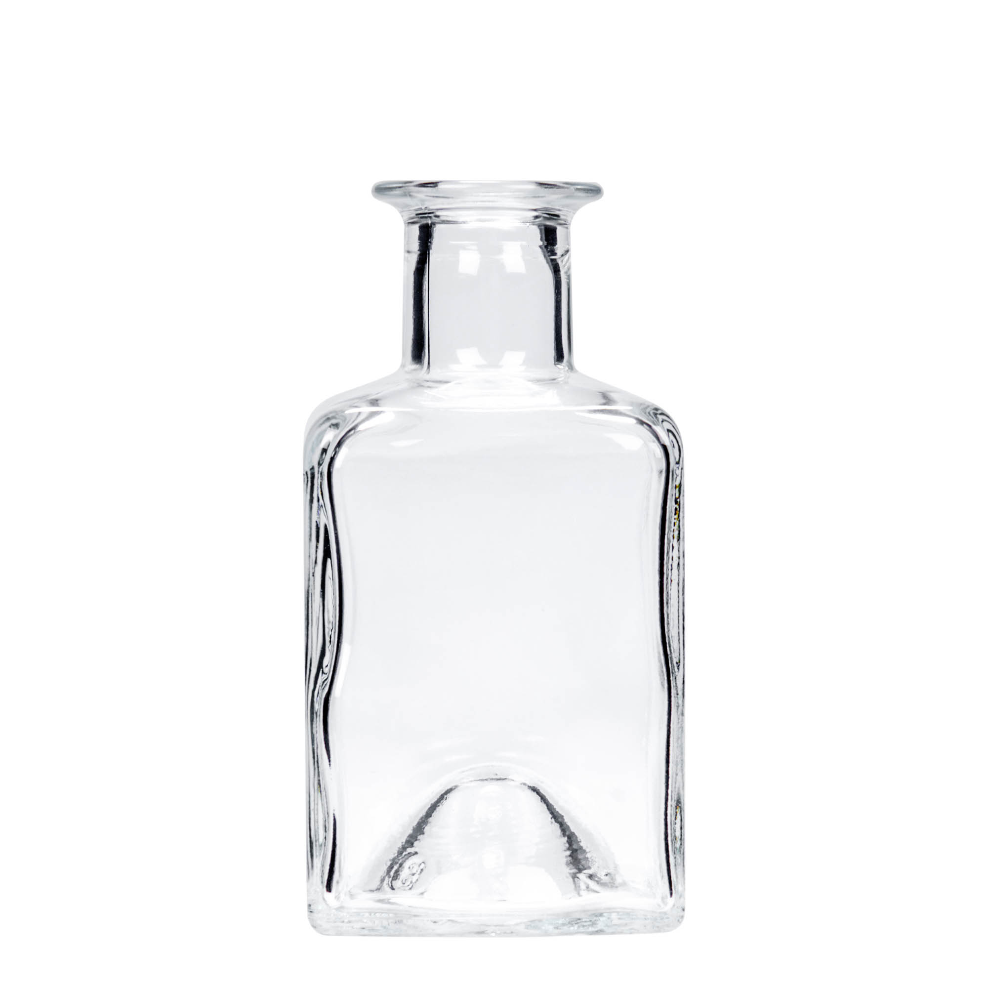 Botella de vidrio de 200 ml 'Kubica', cuadrada, boca: corcho Botella de vidrio de 200 ml 'Kubica', cuadrada, boca: corcho