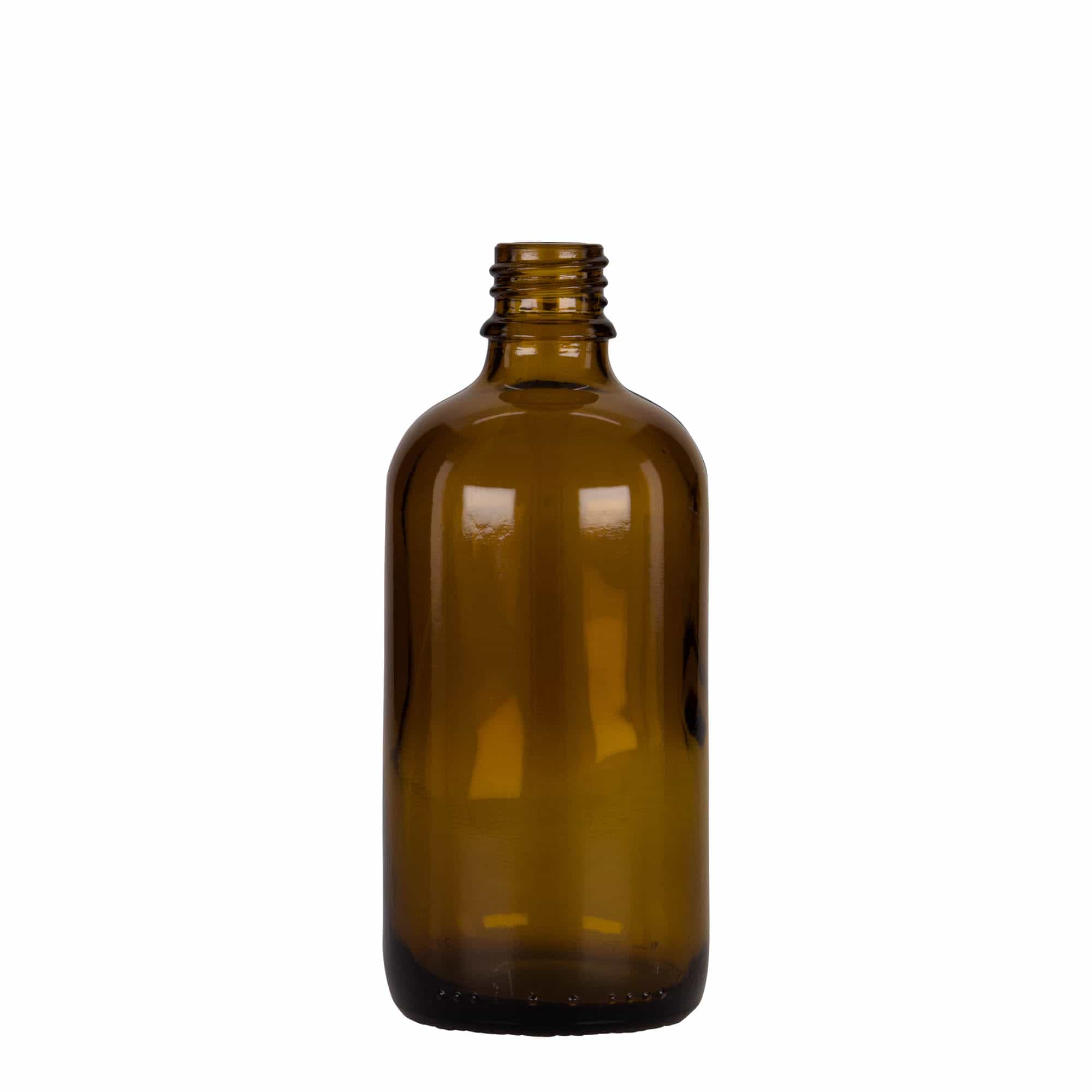 Frasco con cuentagotas de 100 ml, medicina, vidrio, marrón-negro, boca: DIN 18