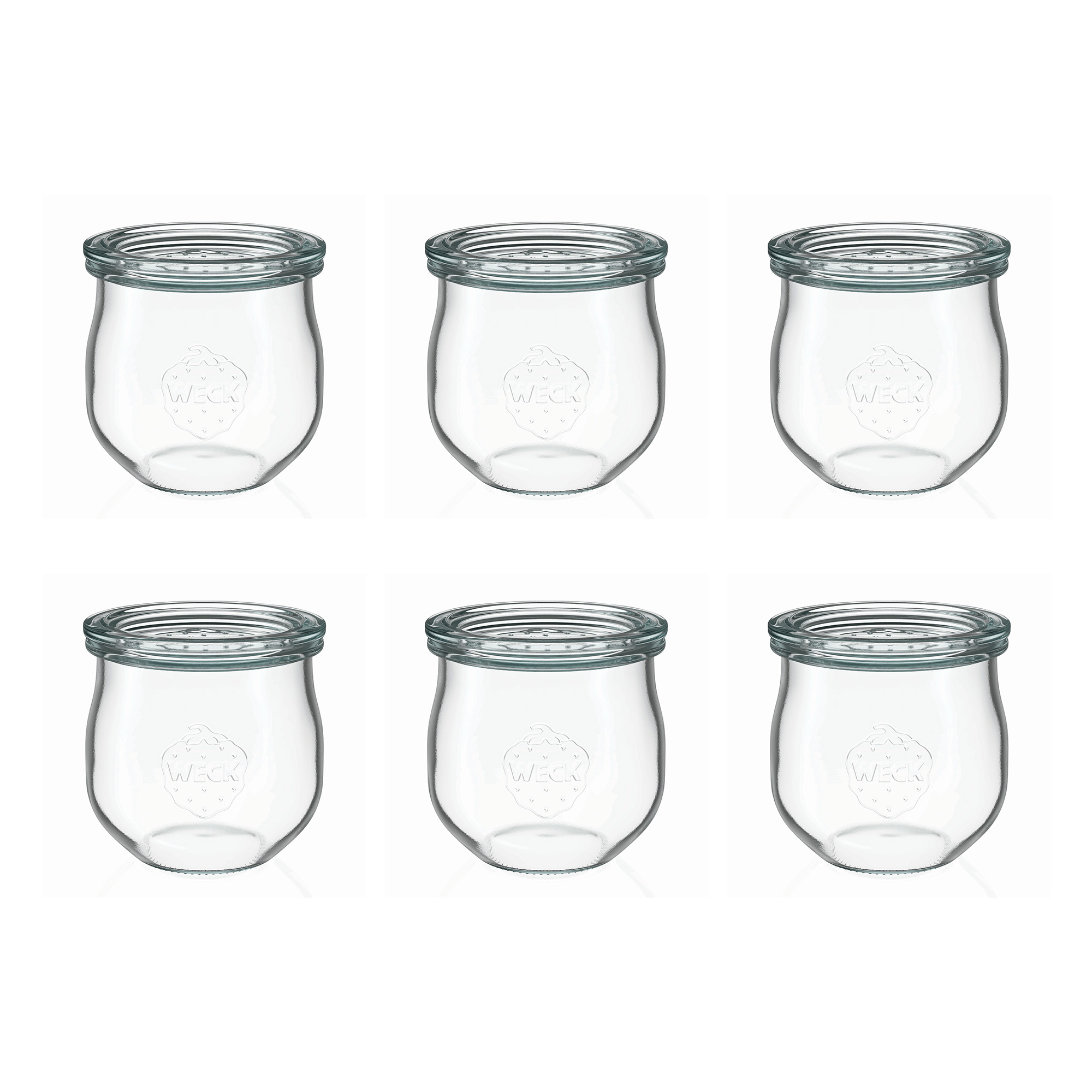 6x 370 ml vaso tipo tulipán WECK con tapa de vidrio RR 80