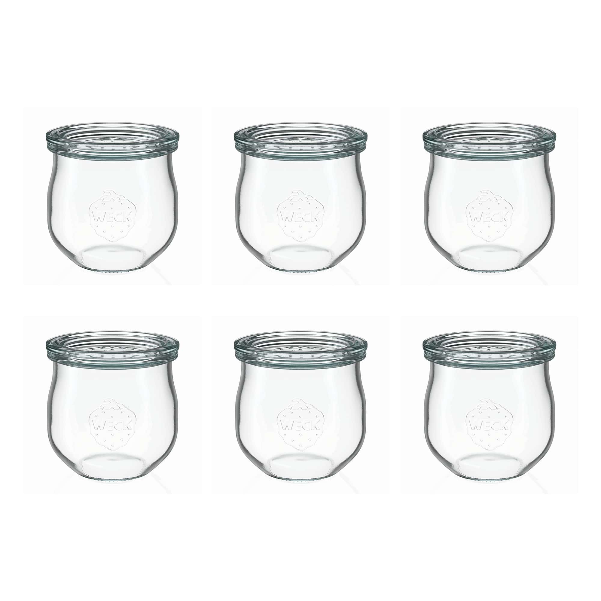 6x 370 ml vaso tipo tulipán WECK con tapa de vidrio RR 80