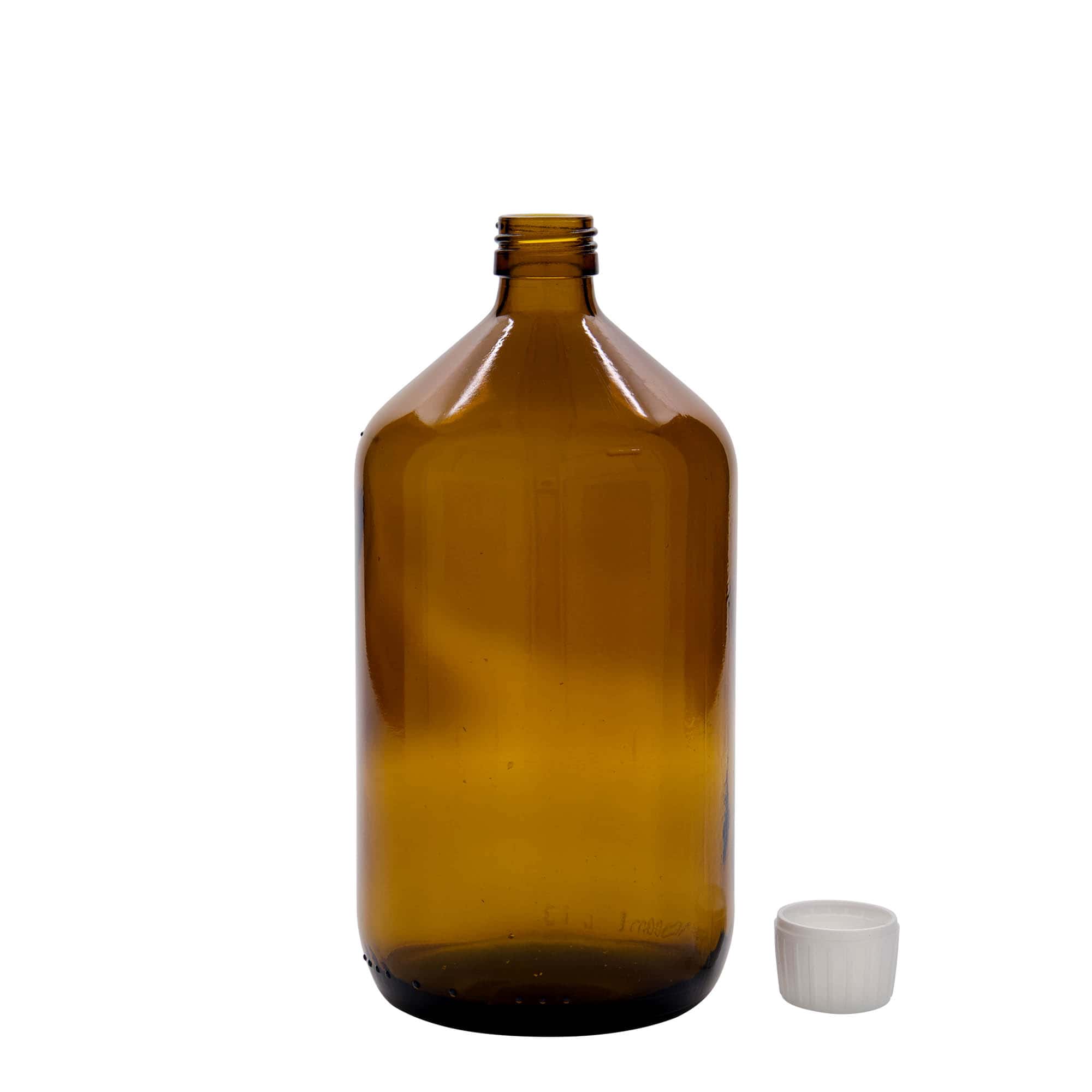 1.000 ml botella médica, marrón, vidrio, boca: PP 28