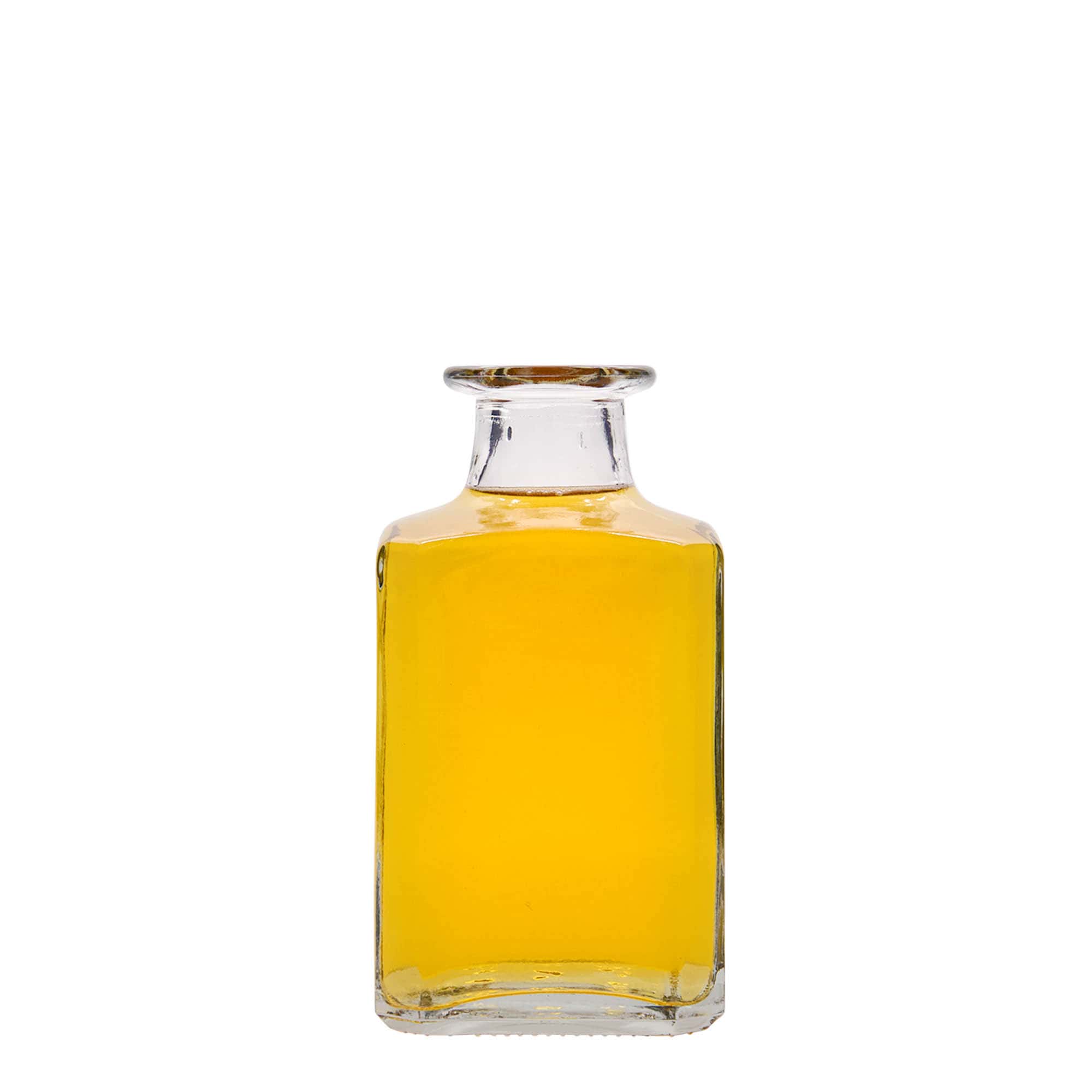Botella de vidrio de 250 ml 'Torben', cuadrada, boca: corcho