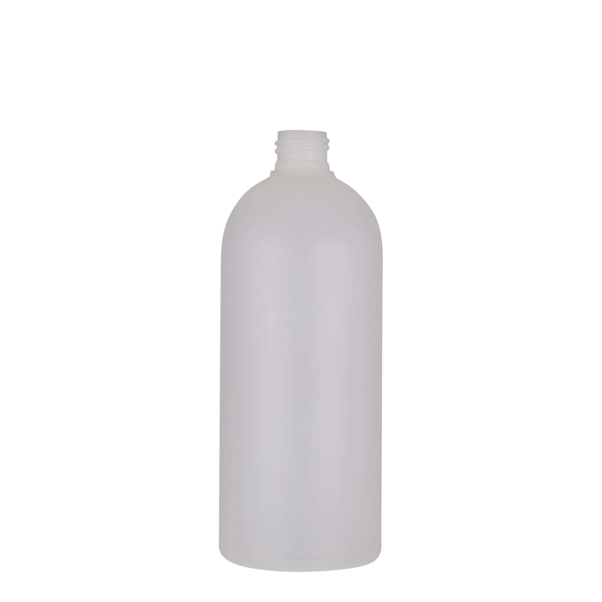 Botella de plástico 'Tuffy' de 500 ml, HDPE, natural, boca: GPI 24/410
