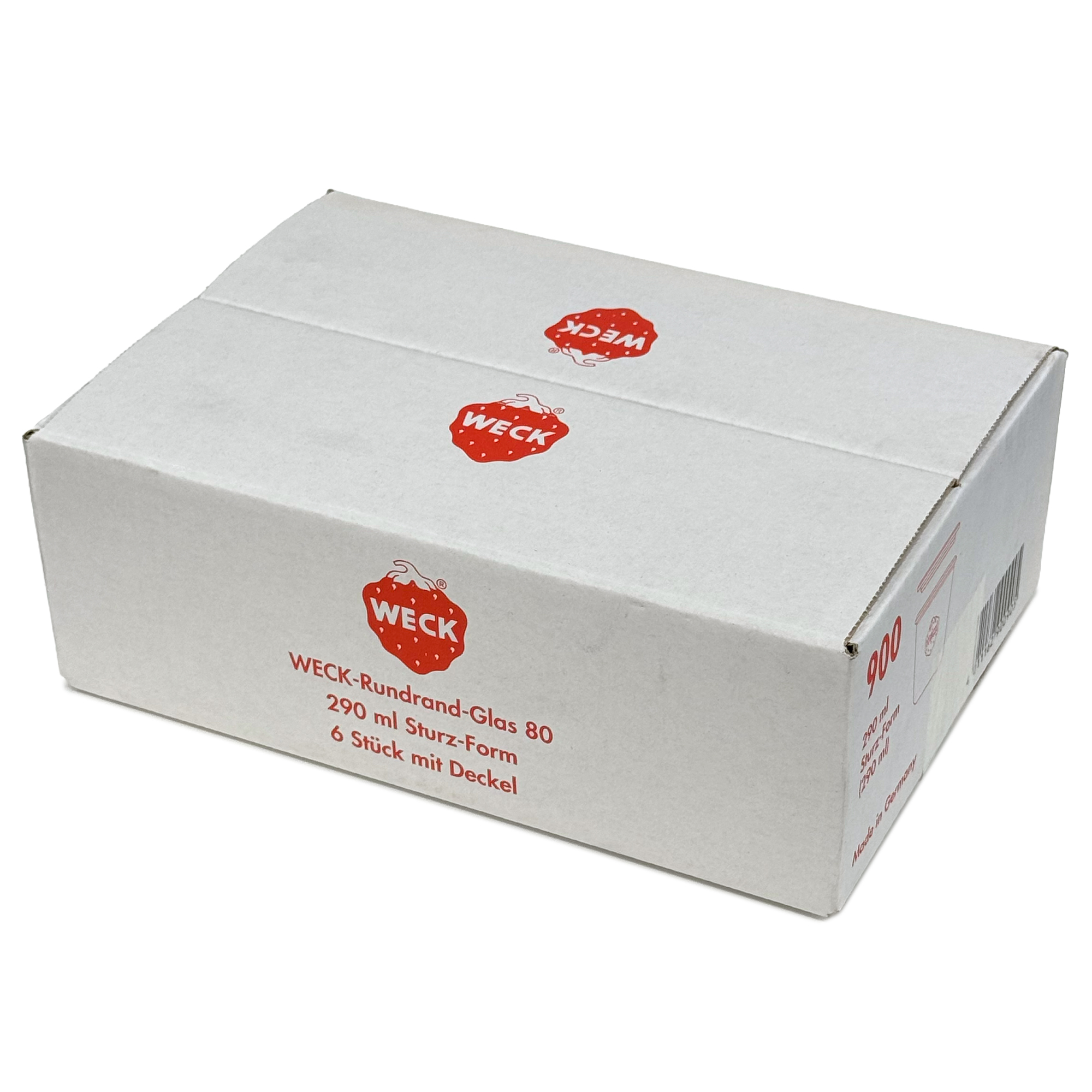 6x 290 ml tarro WECK de boca ancha alto con tapa de vidrio RR 80