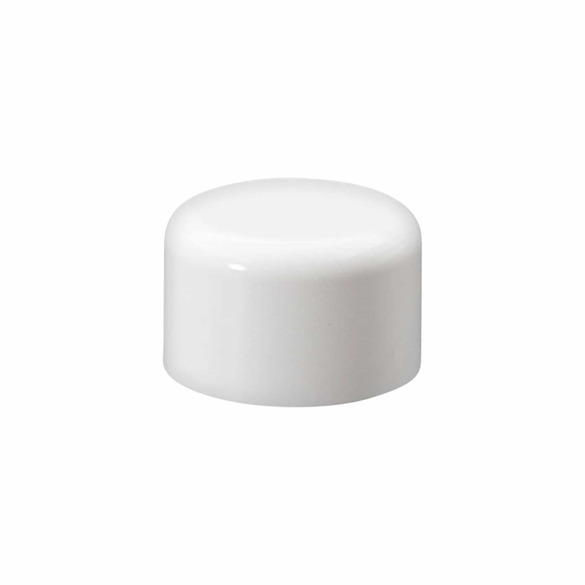 Tapón de rosca botella redonda con inserto dosificador, plástico de PE, blanco, para boca: DIN 18 Tapón de rosca botella redonda con inserto dosificador, plástico de PE, blanco, para boca: DIN 18