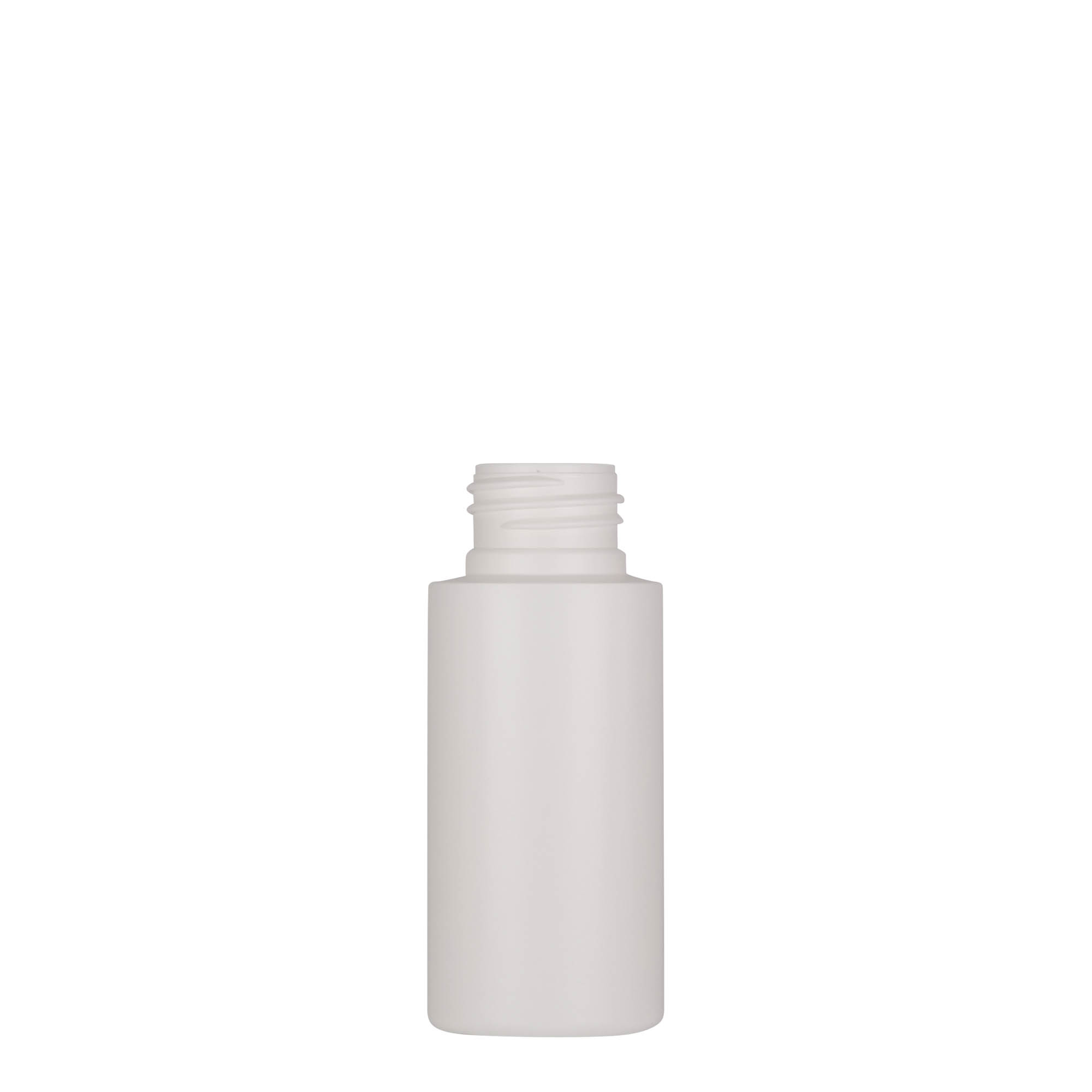 Botella de plástico de 50 ml 'Pipe', HDPE verde, blanca, boca: 24/410