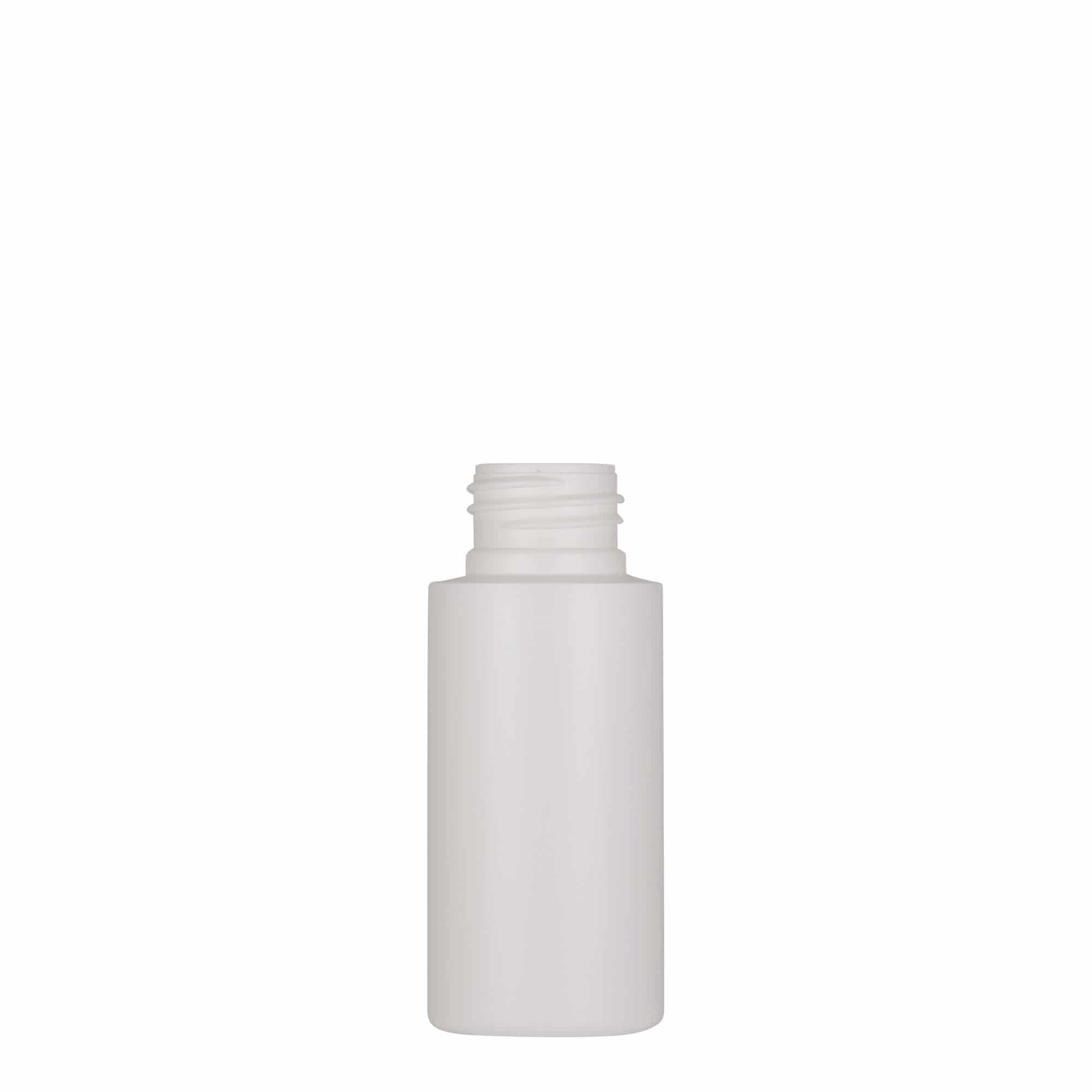 Botella de plástico de 50 ml 'Pipe', HDPE verde, blanca, boca: 24/410