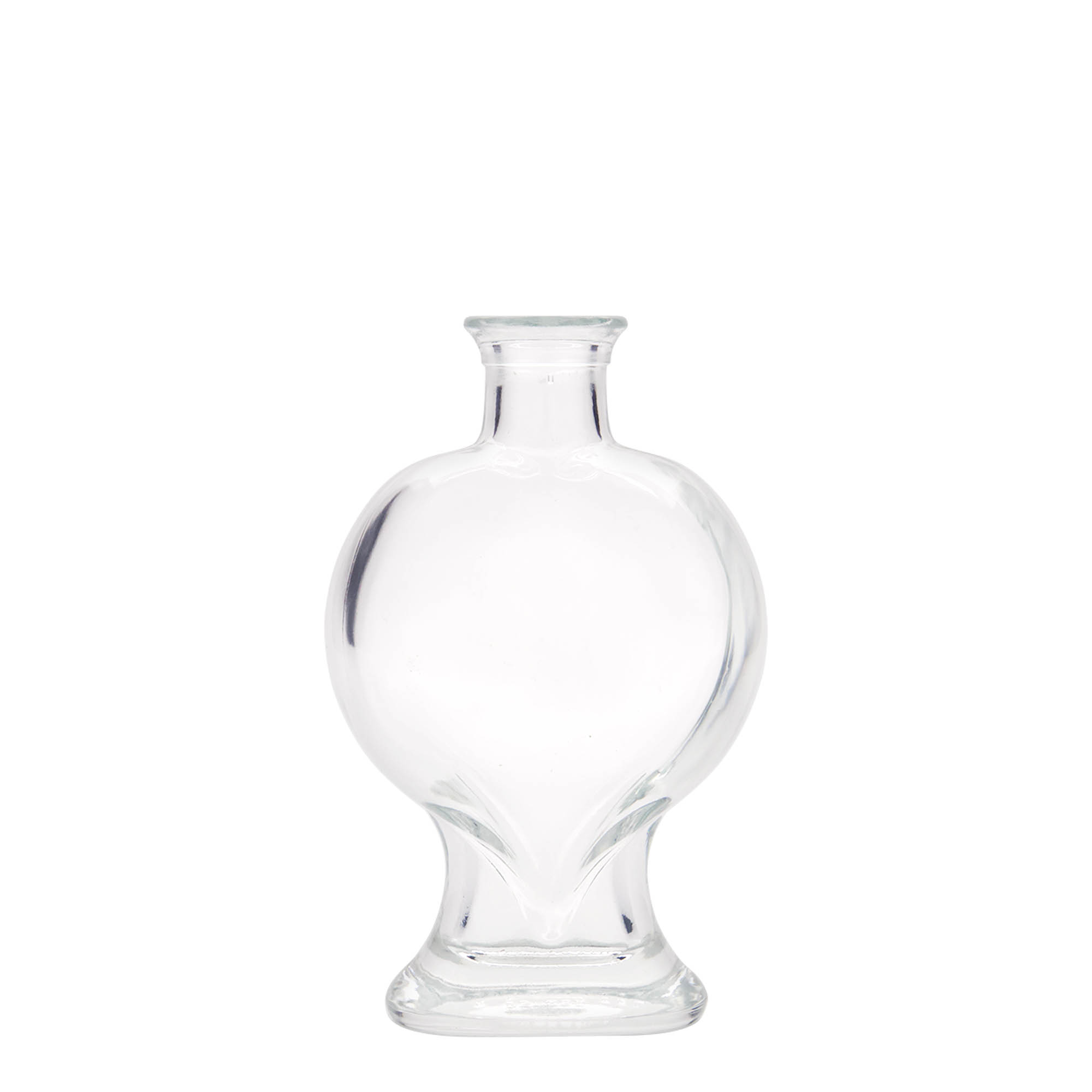Botella de cristal de 200 ml 'Corazón', boca: corcho