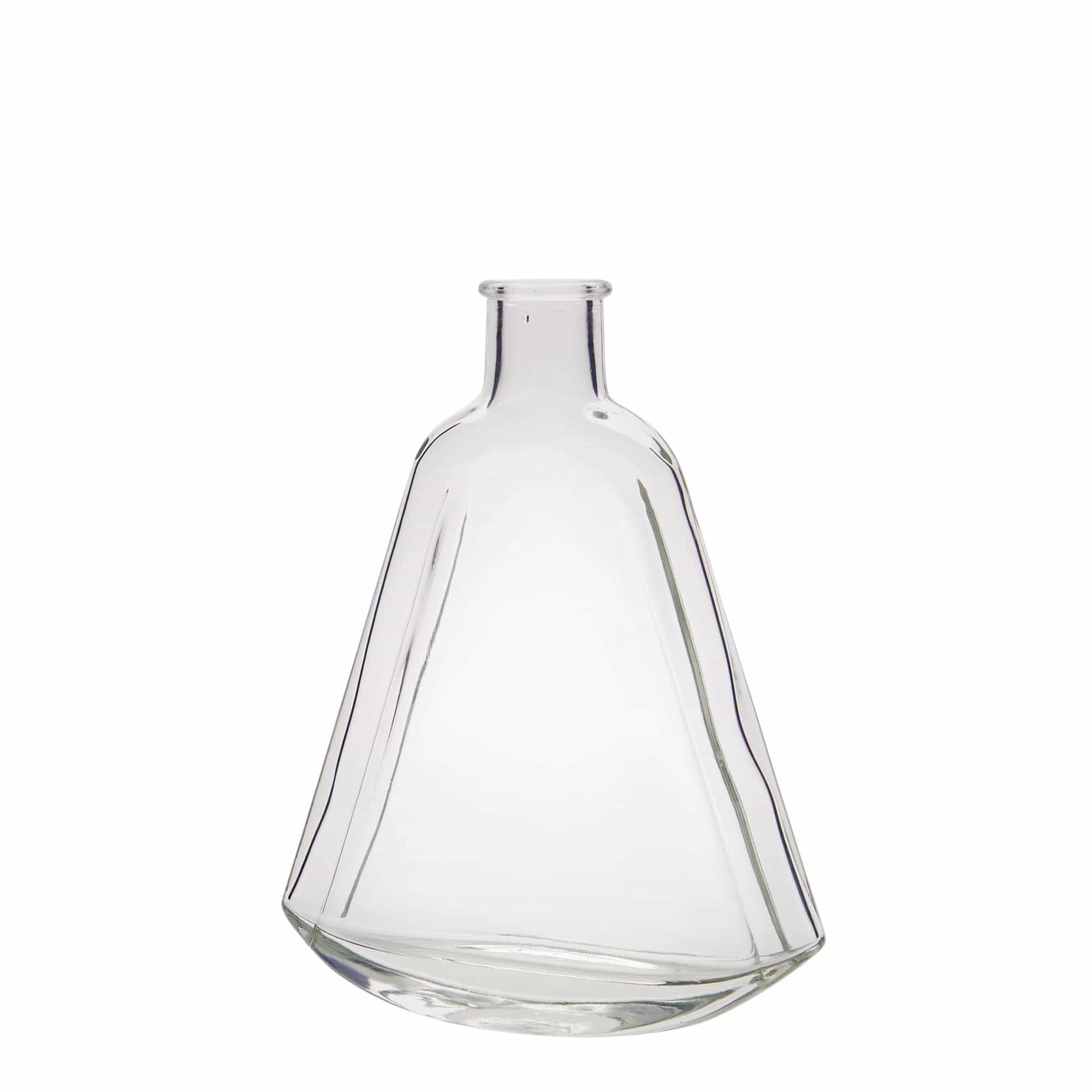 Botella de vidrio 'Maurizio' de 200 ml, ovalada, boca: corcho