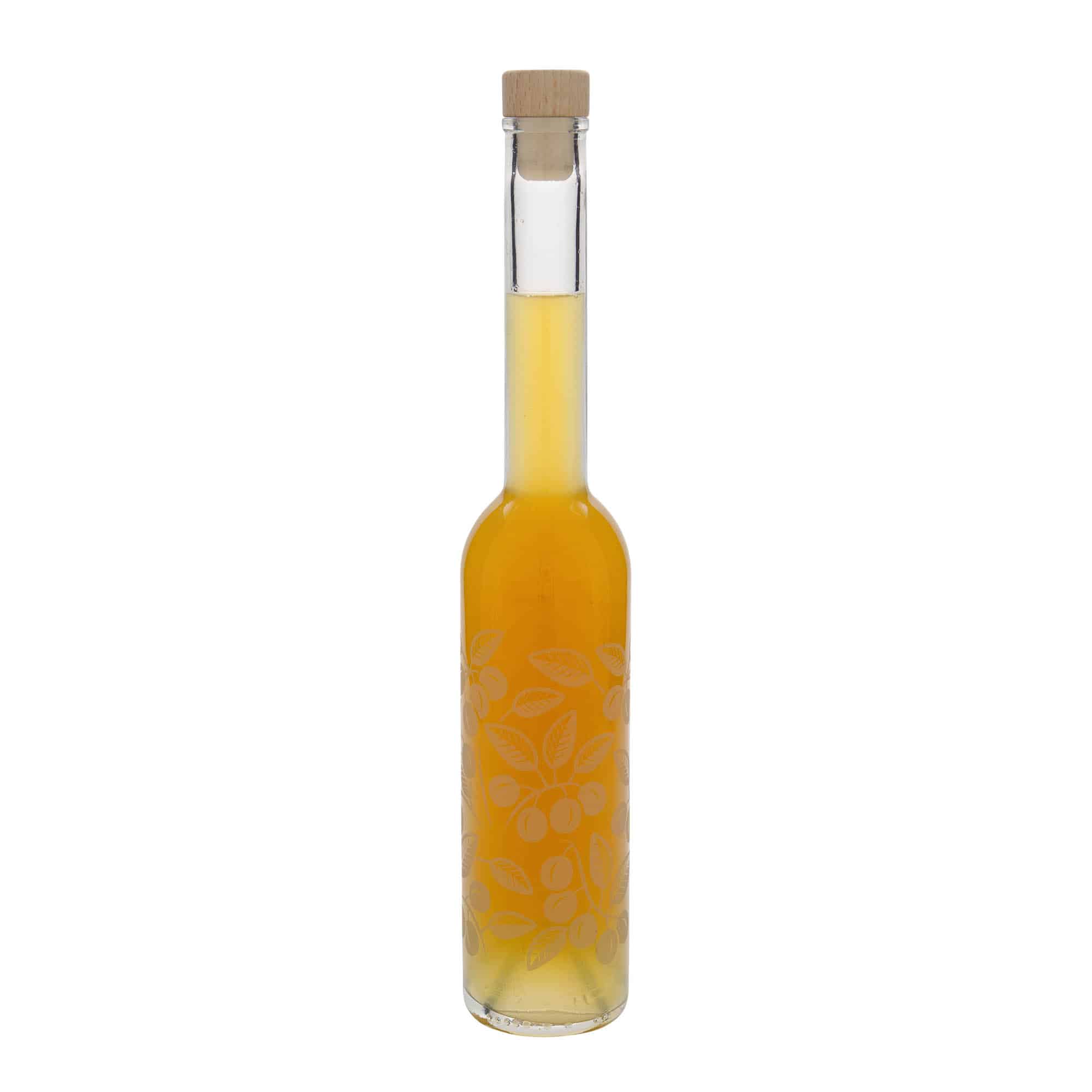 Botella de vidrio 'Opera' de 350 ml, motivo: mirabeles, boca: corcho