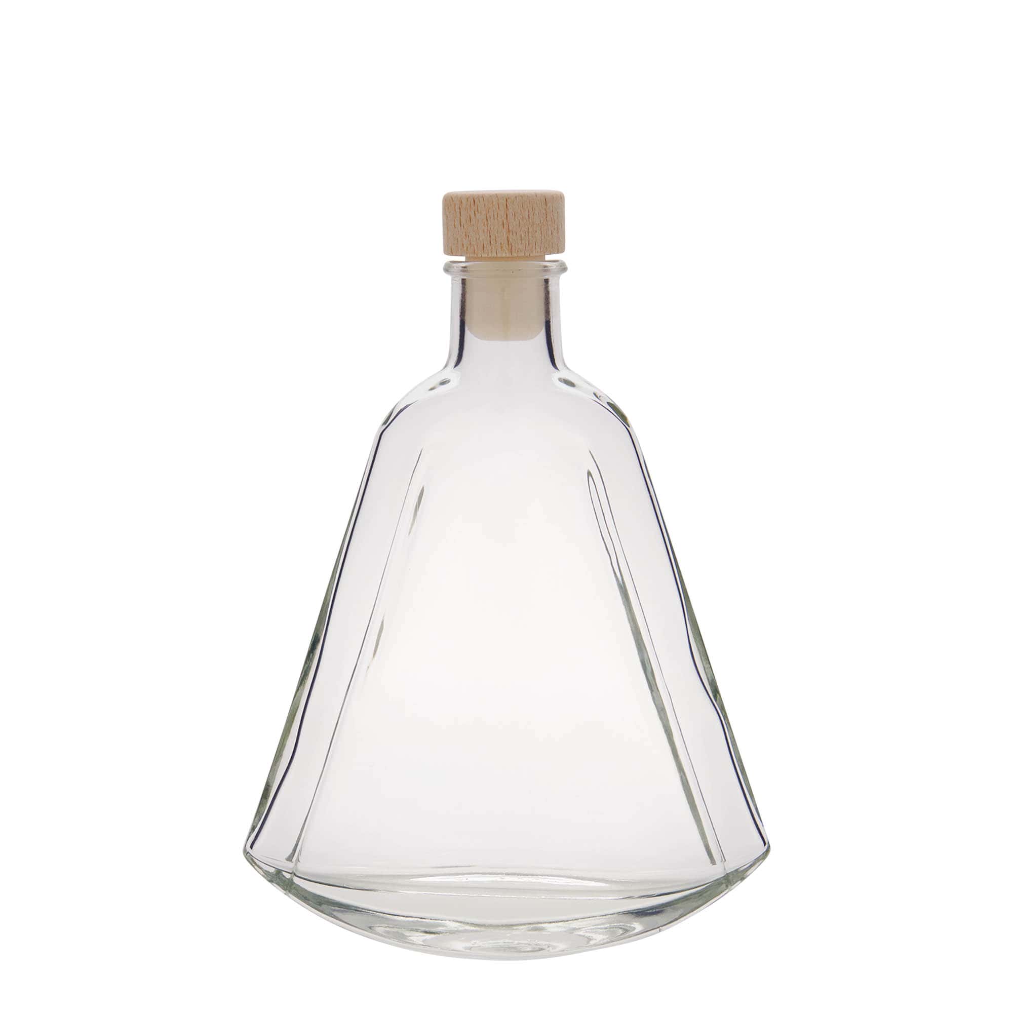 Botella de vidrio de 200 ml 'Maurizio', ovalada, boca: corcho