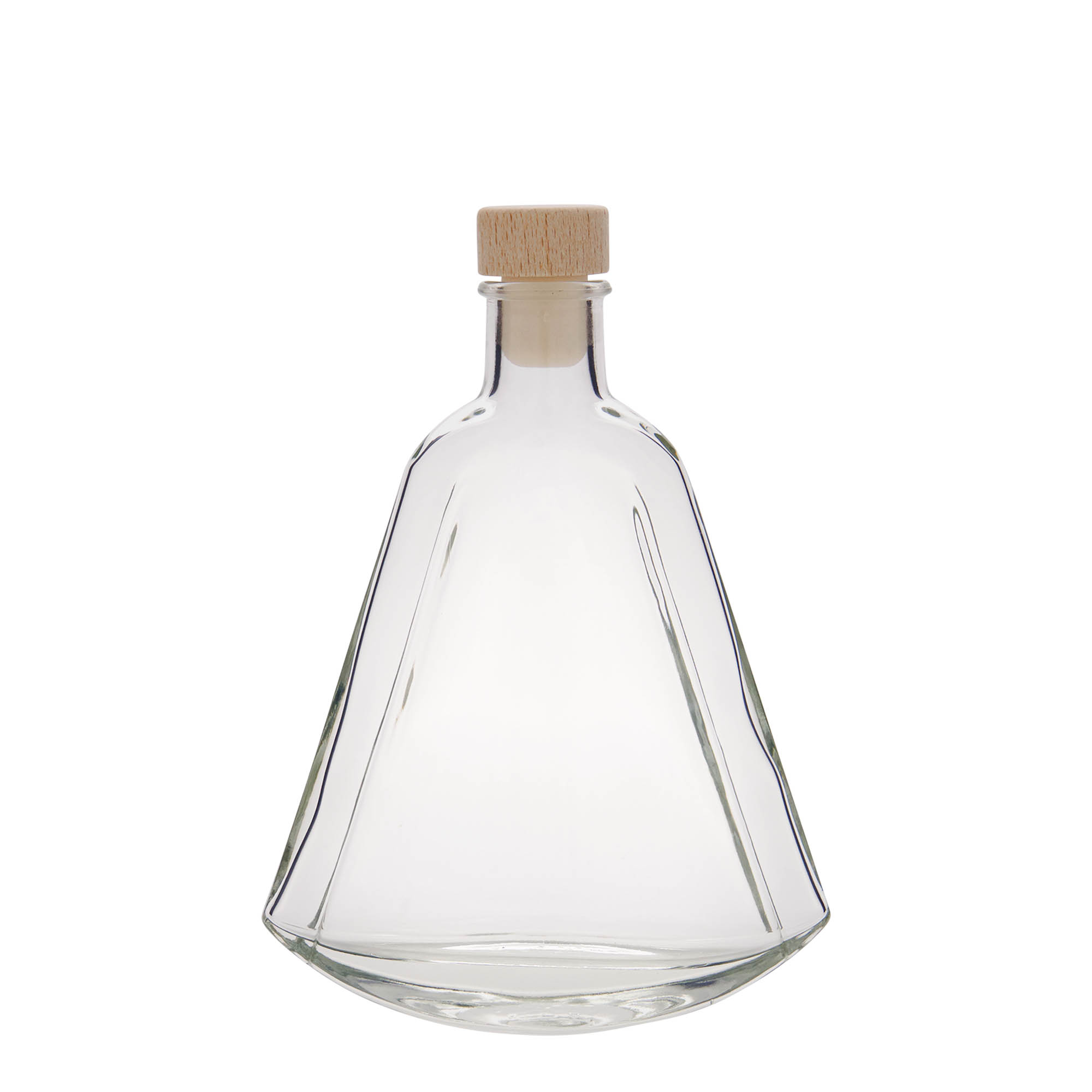 Botella de vidrio de 200 ml 'Maurizio', ovalada, boca: corcho