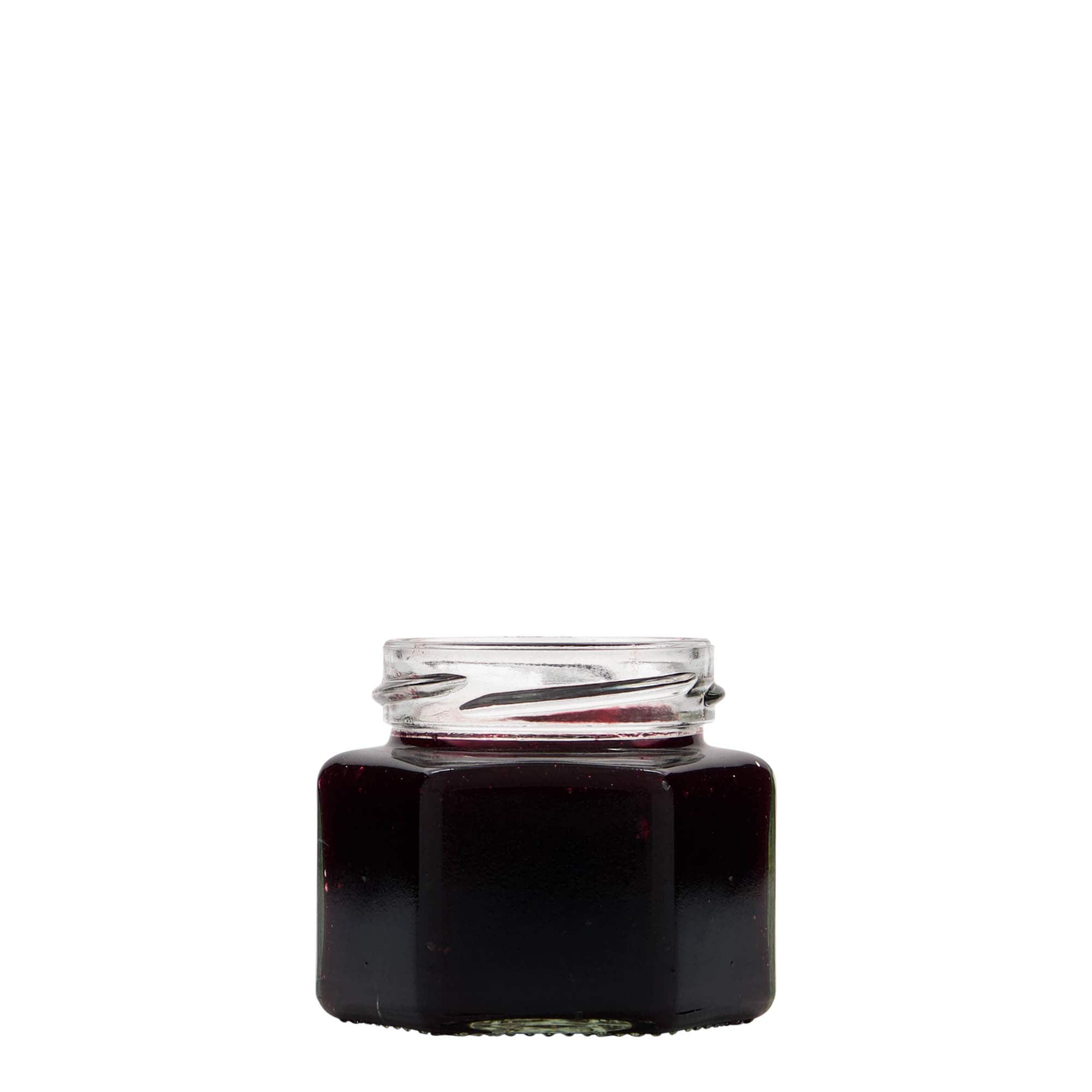 106 ml frasco hexagonal, boca: Twist-off (TO 53) 106 ml frasco hexagonal, boca: Twist-off (TO 53)