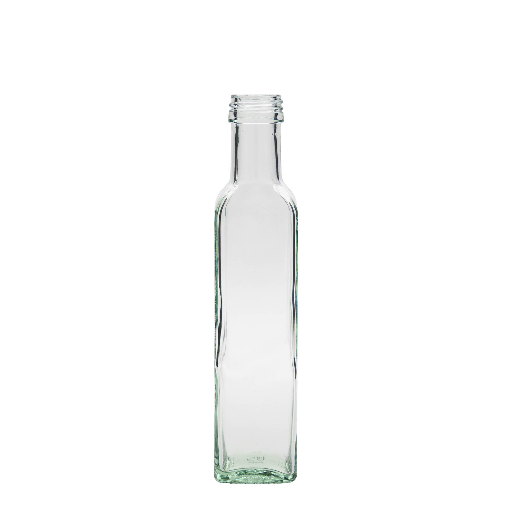 Botella de vidrio de 250 ml 'Marasca', cuadrada, boca: PP 31,5 Botella de vidrio de 250 ml 'Marasca', cuadrada, boca: PP 31,5