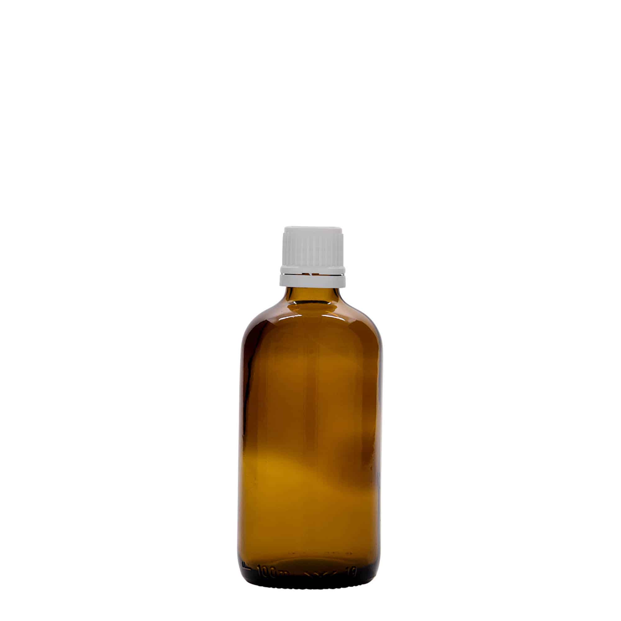 100 ml frasco medicinal, vidrio, marrón, boca: DIN 18