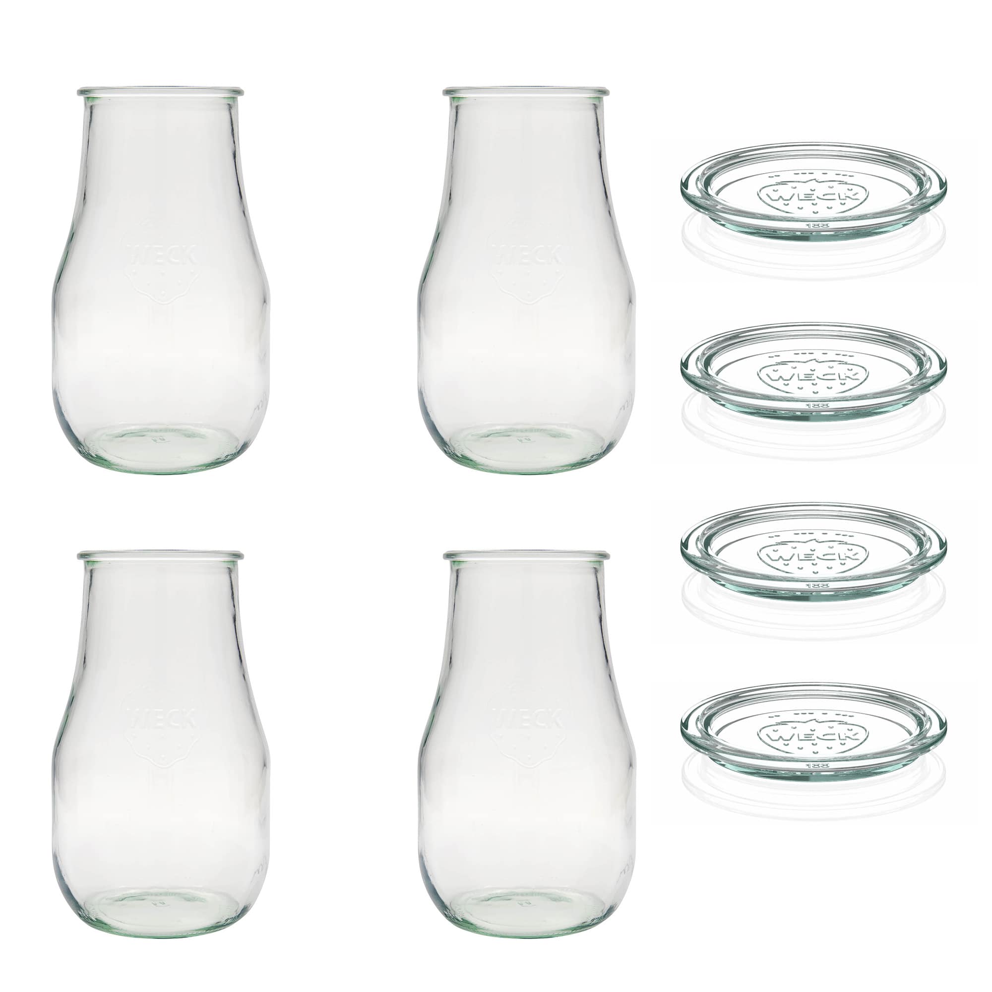 4x 2700 ml vaso tipo tulipán WECK con tapa de vidrio RR 100
