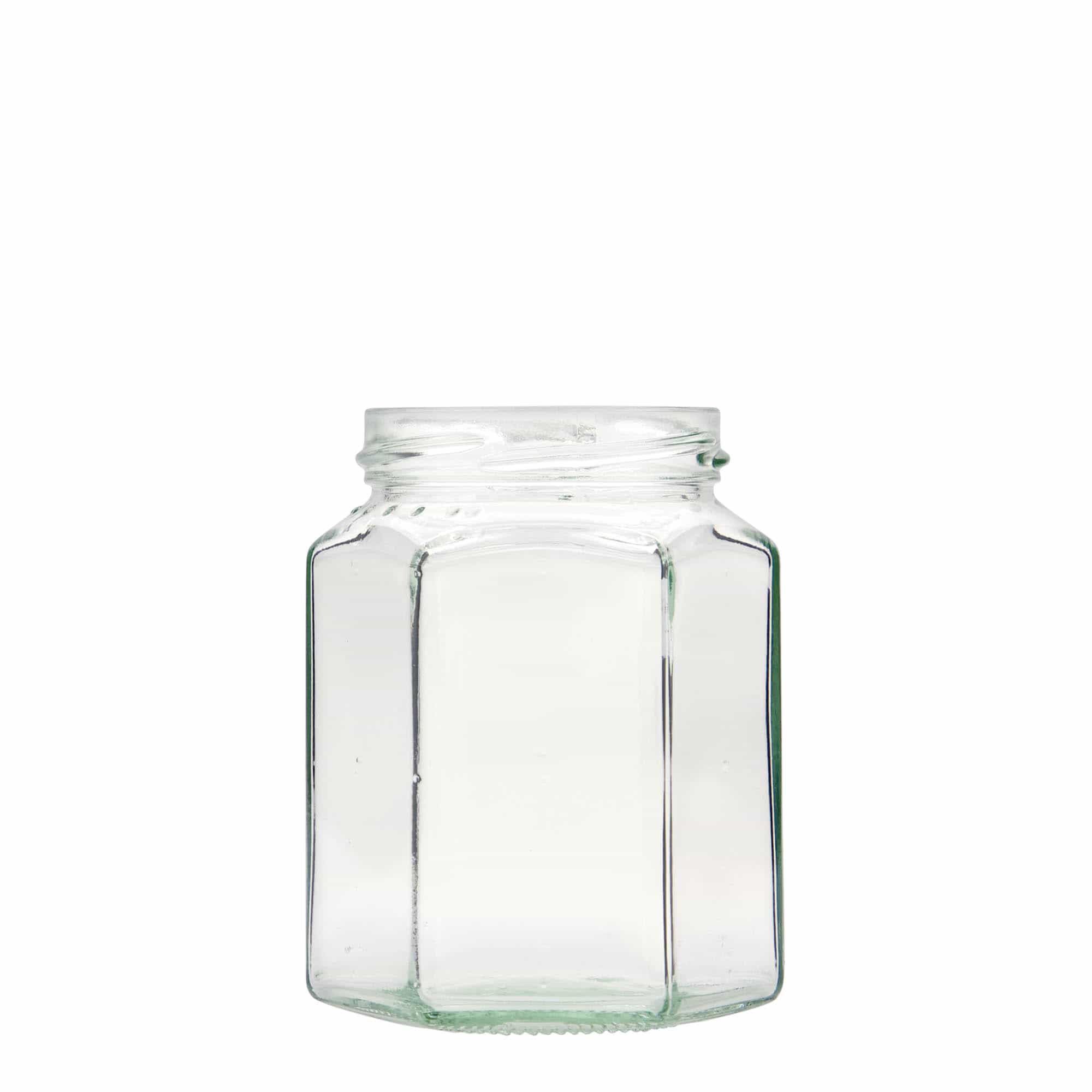Tarro hexagonal de 288 ml, boca: Twist-Off (TO 63) Tarro hexagonal de 288 ml, boca: Twist-Off (TO 63)