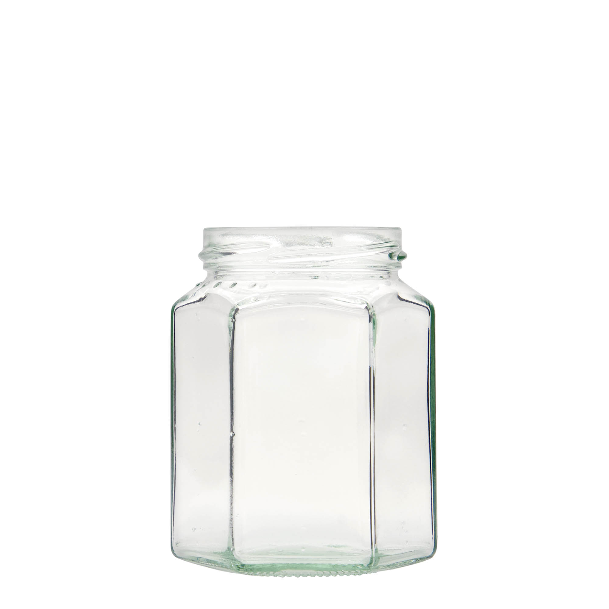 288 ml tarro hexagonal, boca: Twist-Off (TO 63) 288 ml tarro hexagonal, boca: Twist-Off (TO 63)