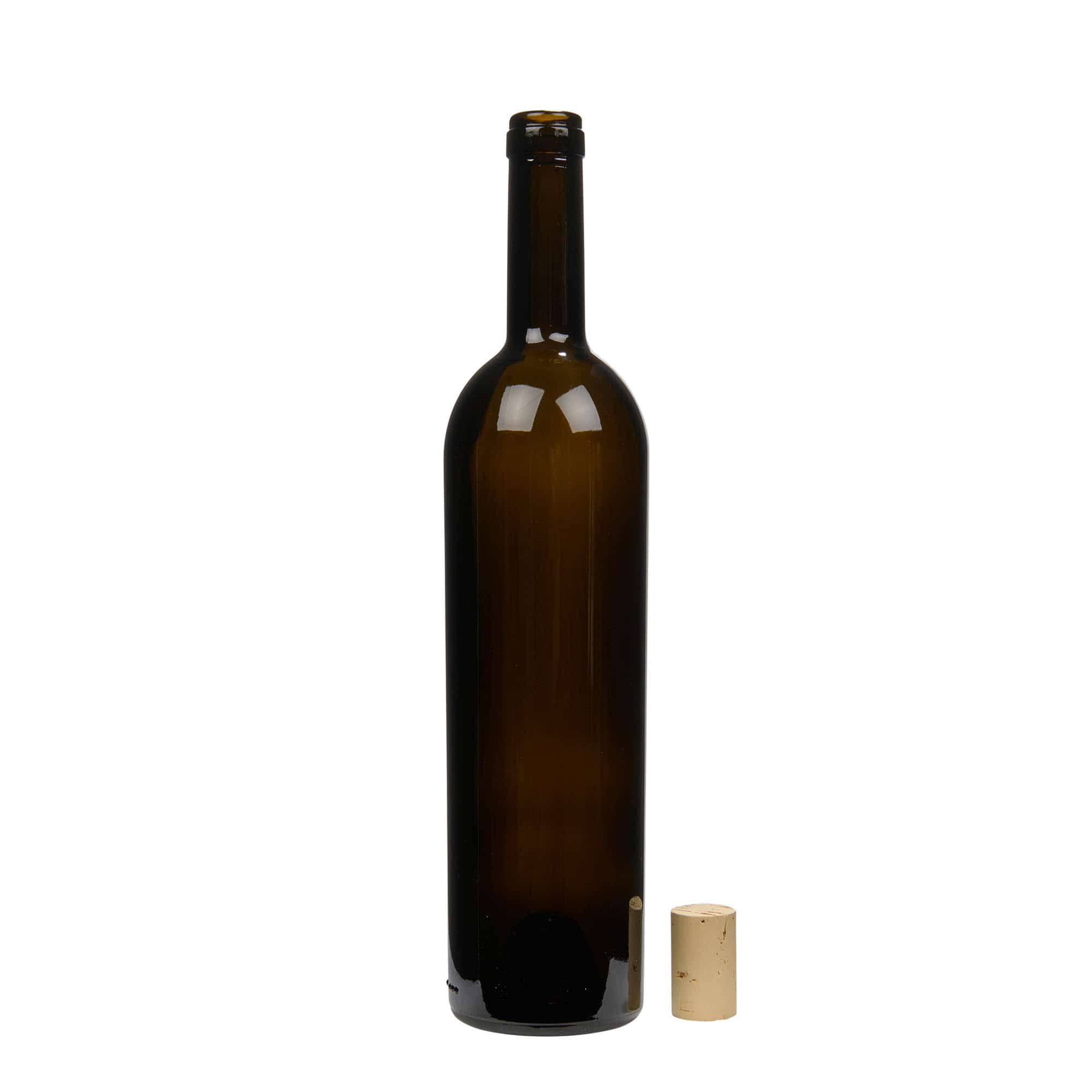 Botella de vino de 750 ml 'Liberty', verde antiguo, boca: corcho