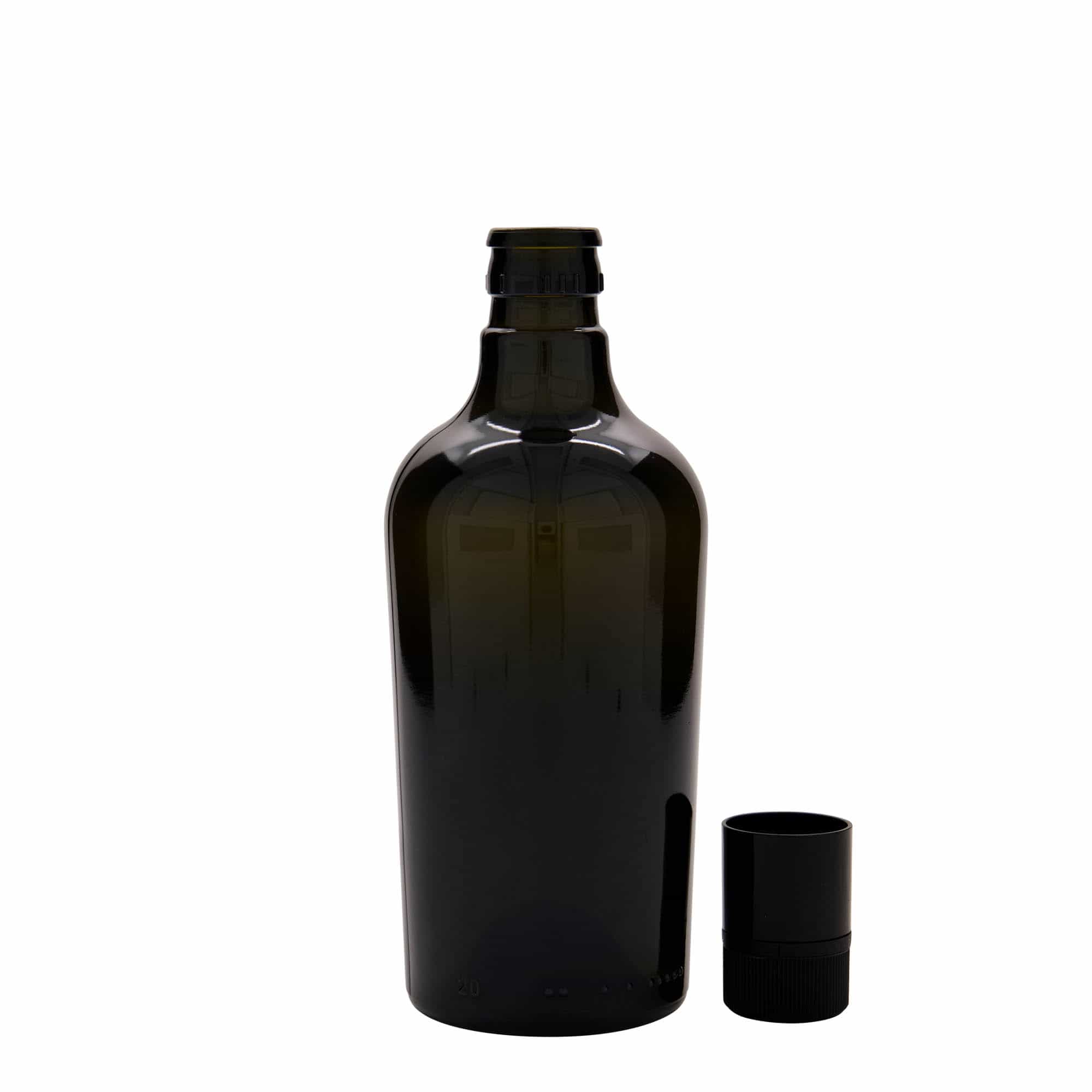Aceitera/vinagrera 'Oleum' de 500 ml, vidrio, verde antiguo, boca: DOP