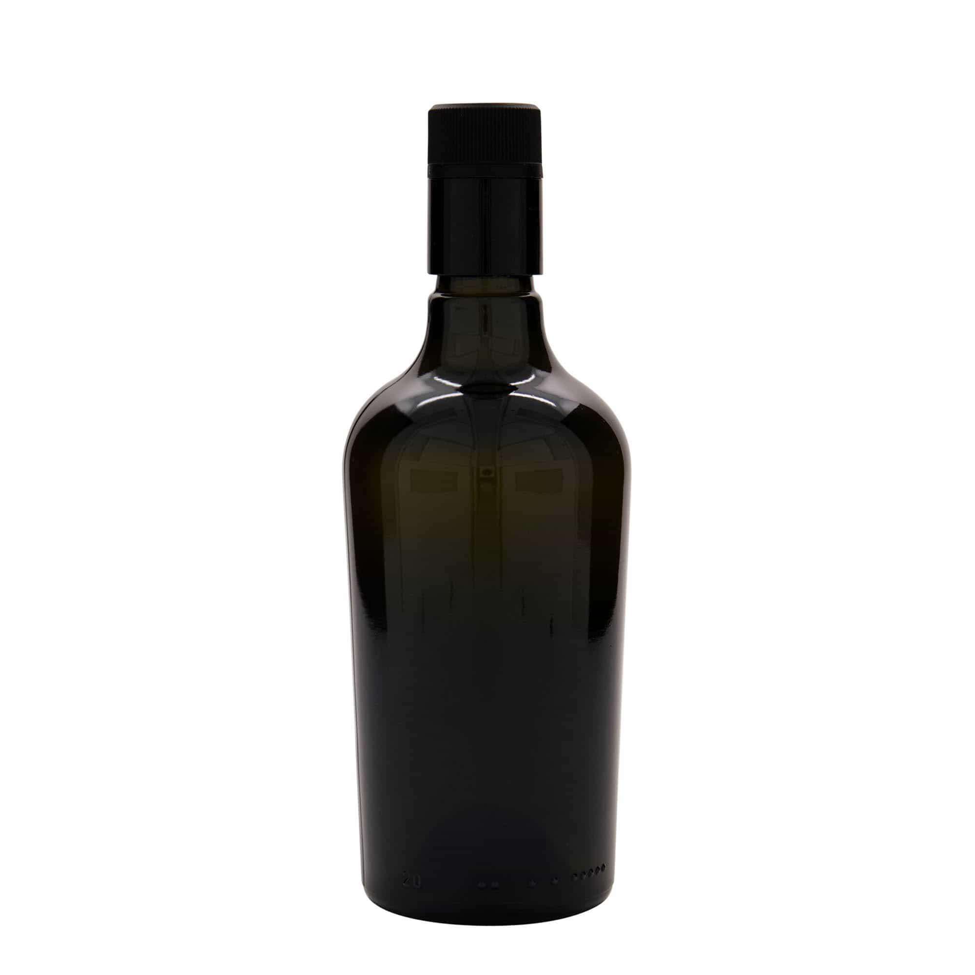 Aceitera/vinagrera 'Oleum' de 500 ml, vidrio, verde antiguo, boca: DOP