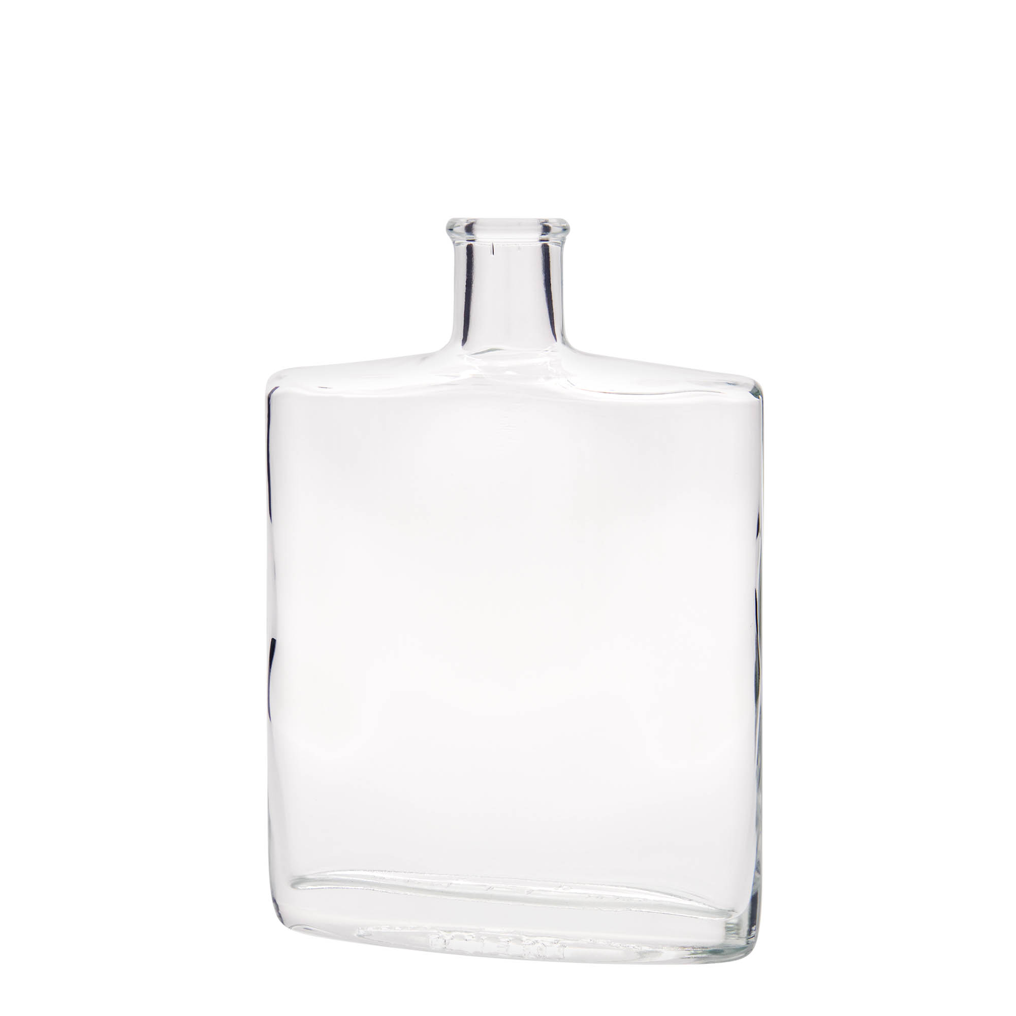 Botella de vidrio de 500 ml 'Zorbas', ovalada, boca: corcho
