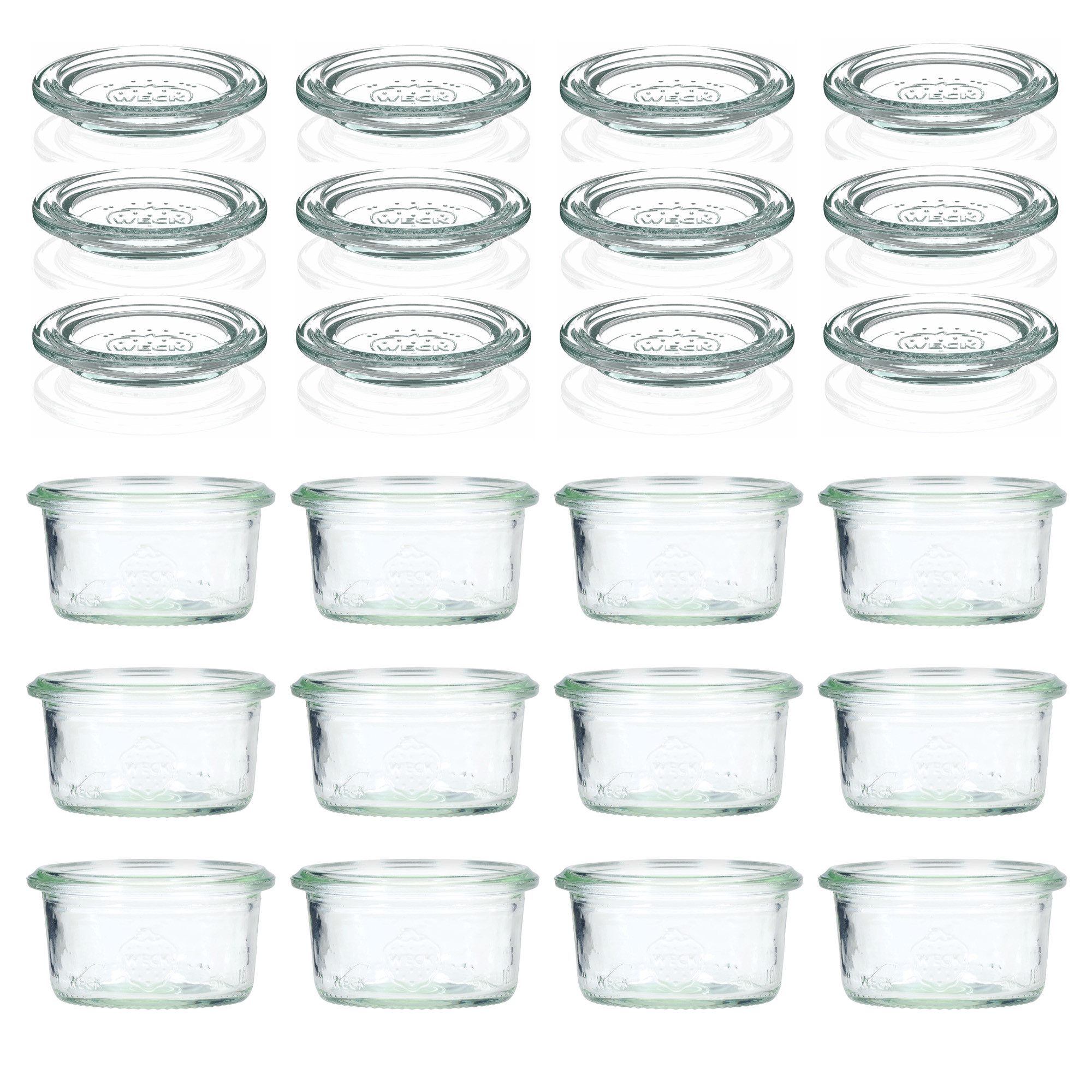 12x 50 ml tarro WECK de boca ancha con tapa de vidrio RR 60