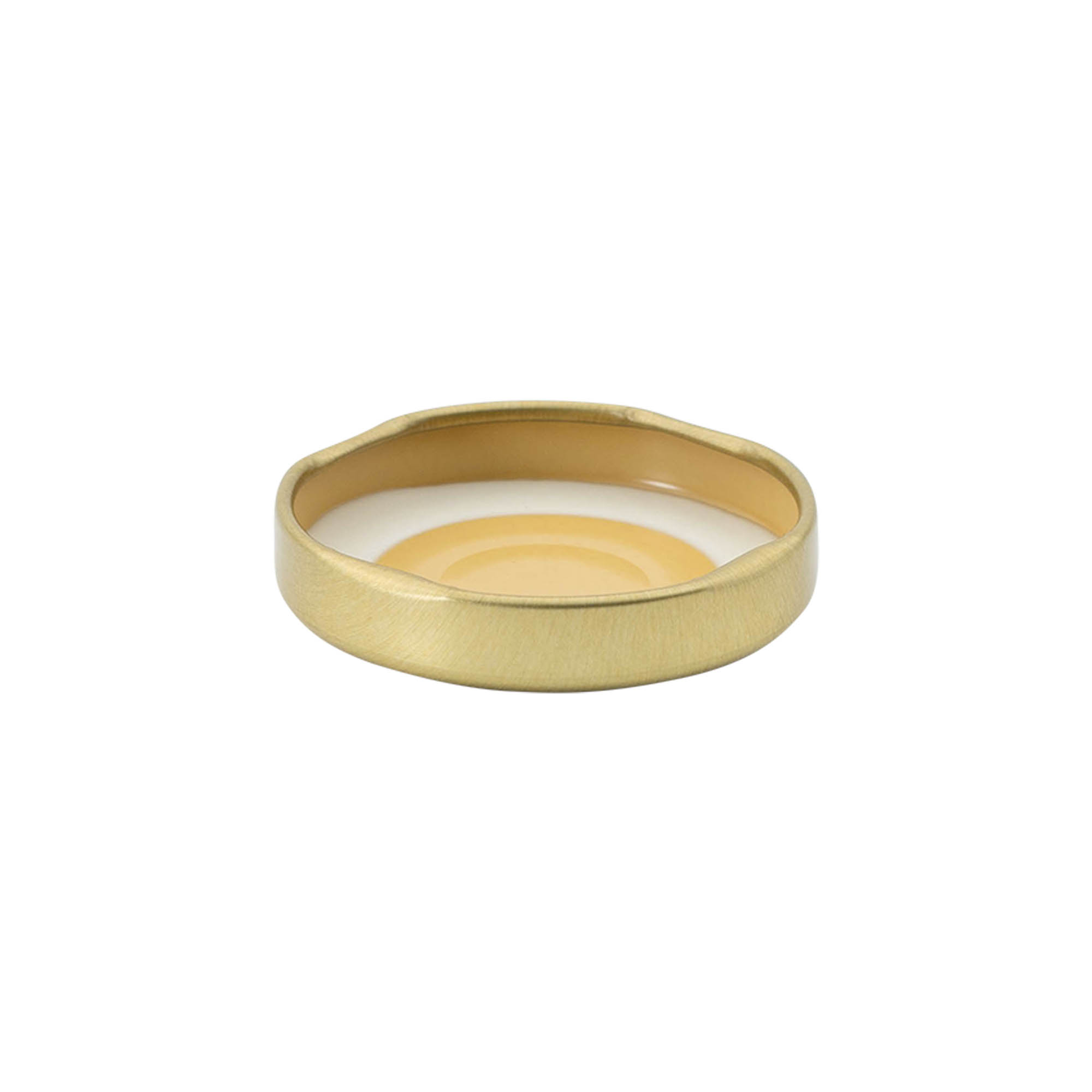 Tapa Twist-Off, hojalata, esterilizable, dorada, para boca: TO 43 Tapa Twist-Off, hojalata, esterilizable, dorada, para boca: TO 43